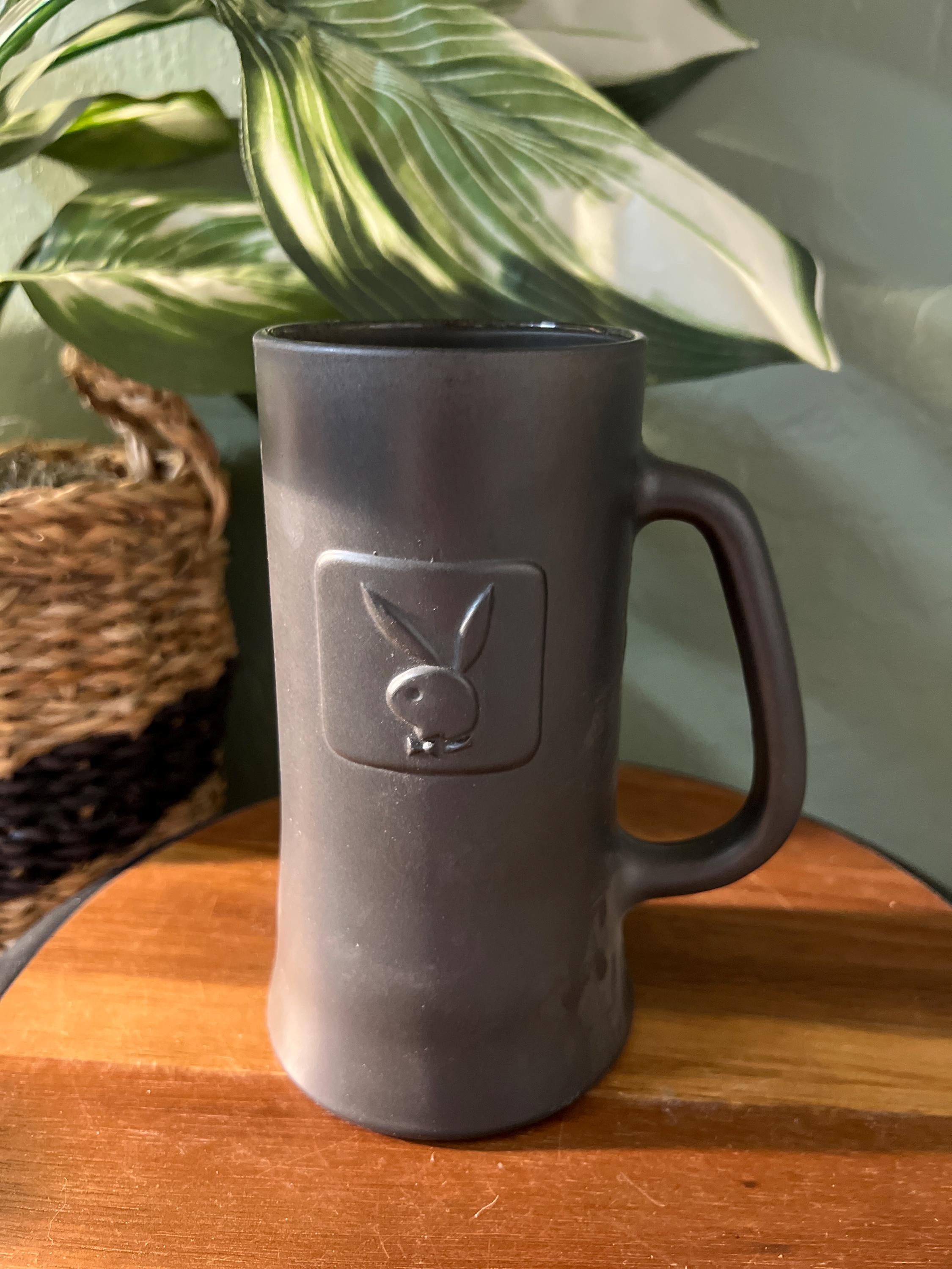 Vintage PLAYBOY CLUB Charcoal Glass Souvenir Beer Stein (Mug,Tankard)