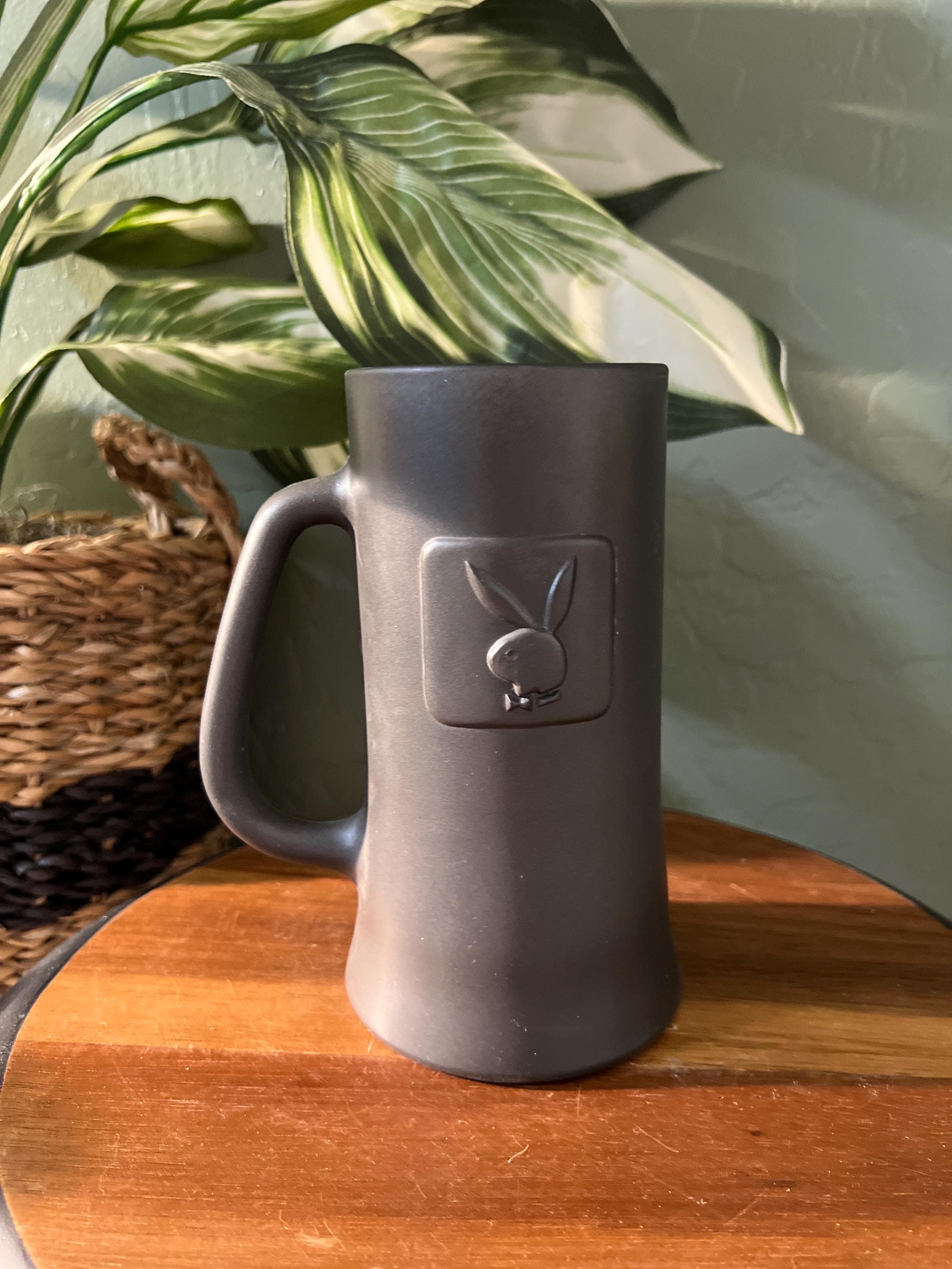 Vintage PLAYBOY CLUB Charcoal Glass Souvenir Beer Stein (Mug,Tankard)