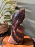 VTG MCM Large Ironwood Lizard Sculpture On Block Wood 10"H Hand Carved