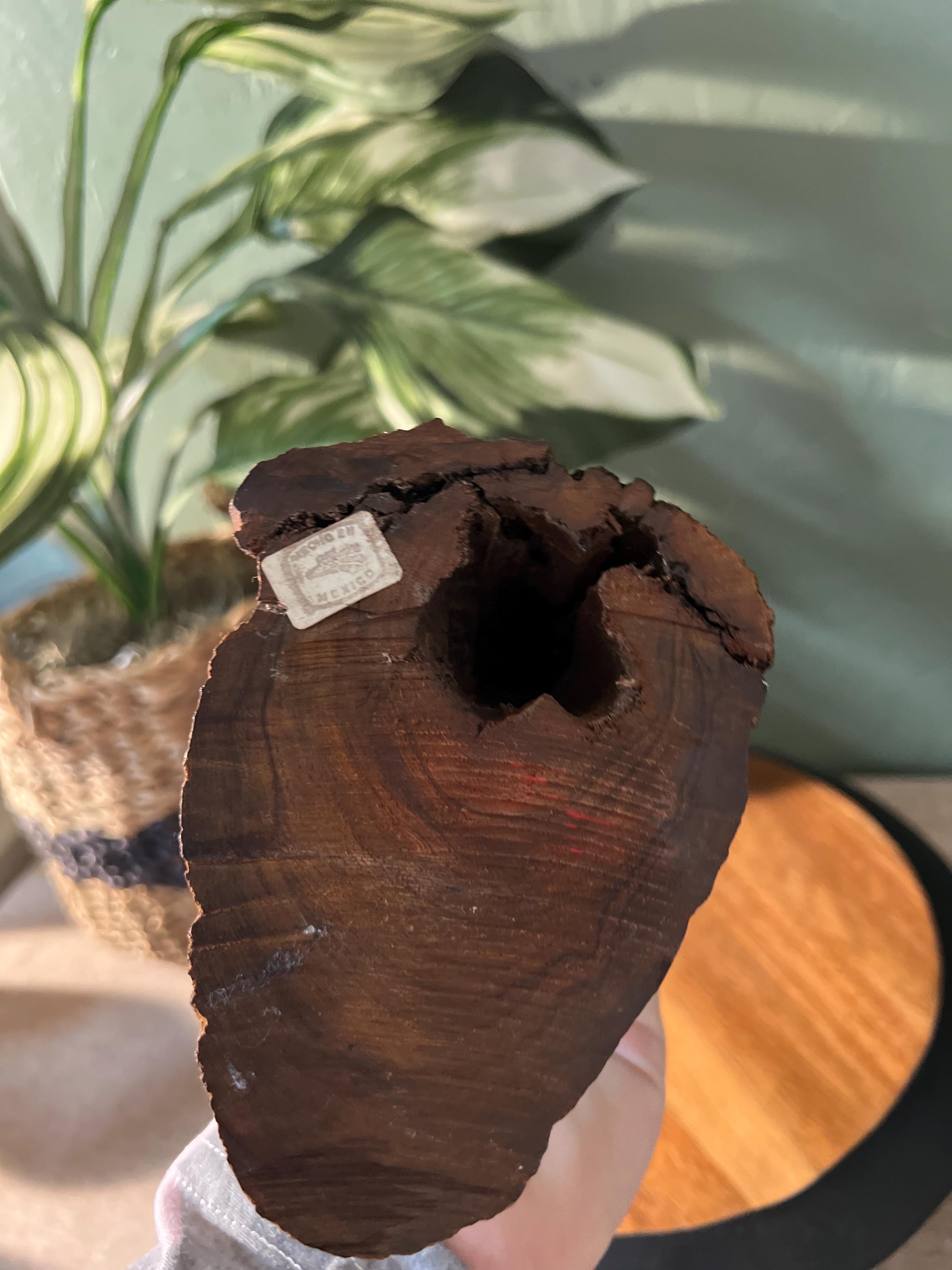 VTG MCM Large Ironwood Lizard Sculpture On Block Wood 10"H Hand Carved