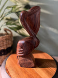 VTG MCM Large Ironwood Pelican Sculpture On Block Wood 10"H Hand Carved Bird
