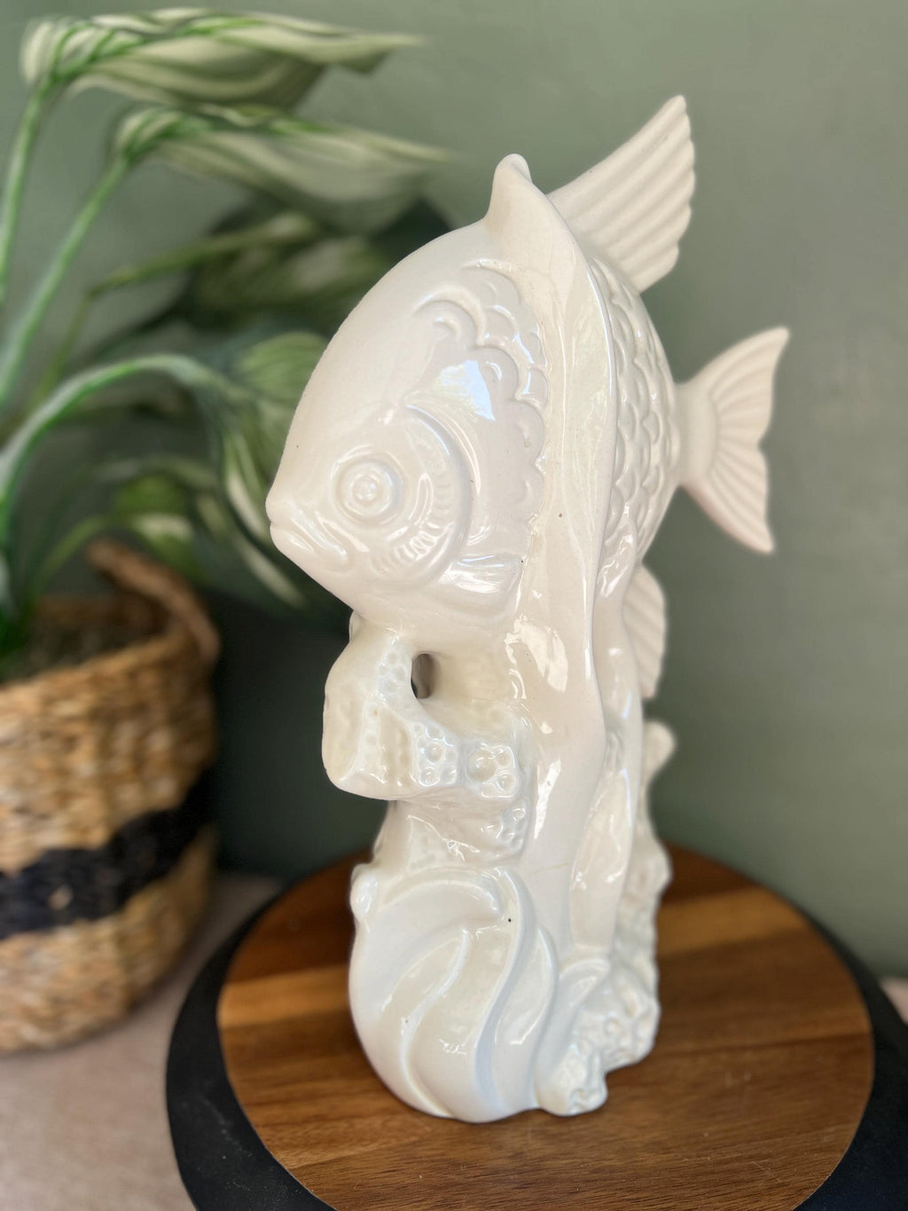 Vintage JARU California FISH Sculpture Nautical POTTERY Ceramic