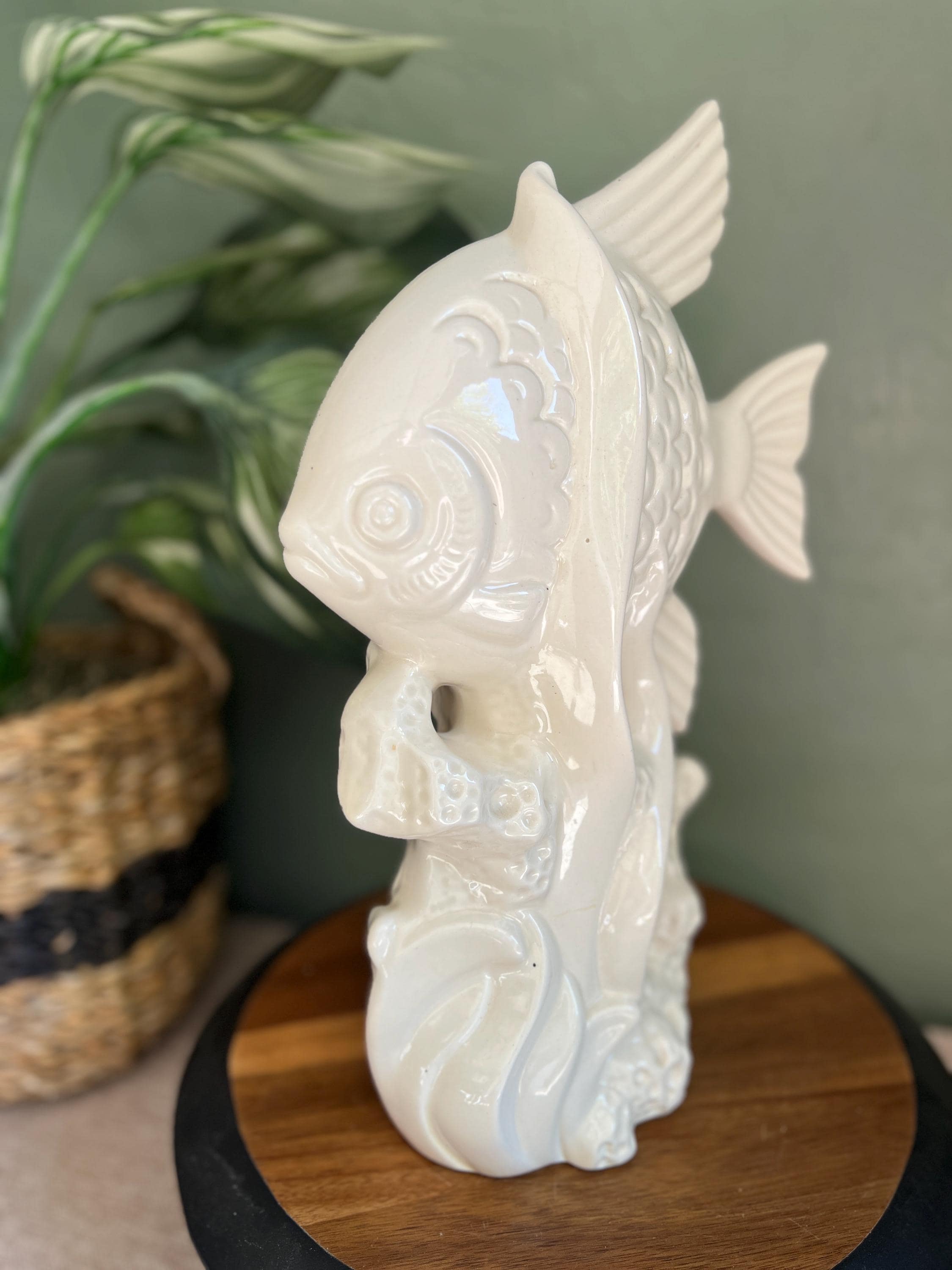 Vintage JARU California FISH Sculpture Nautical POTTERY Ceramic