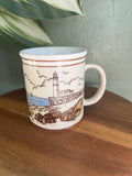 Vintage Ceramic Mug Action Japan Seaside Lighthouse Scene 4"H