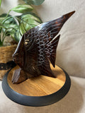 Vintage Hand Carved Wooden Fish Sculpture
