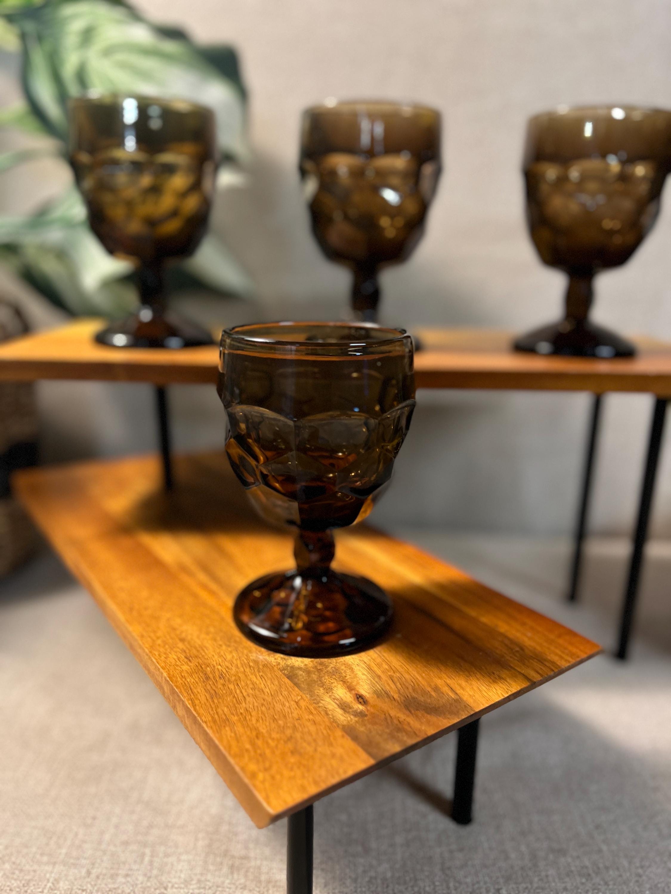MCM Viking Nutmeg Brown - Georgian Pattern - Water GobletS set of 4