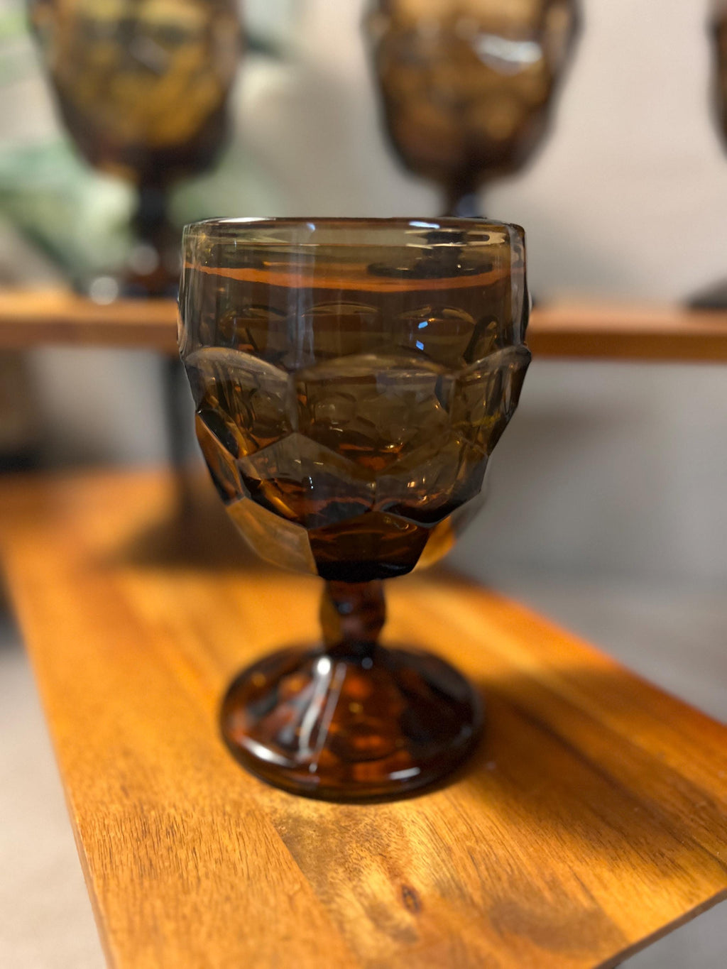 MCM Viking Nutmeg Brown - Georgian Pattern - Water GobletS set of 4