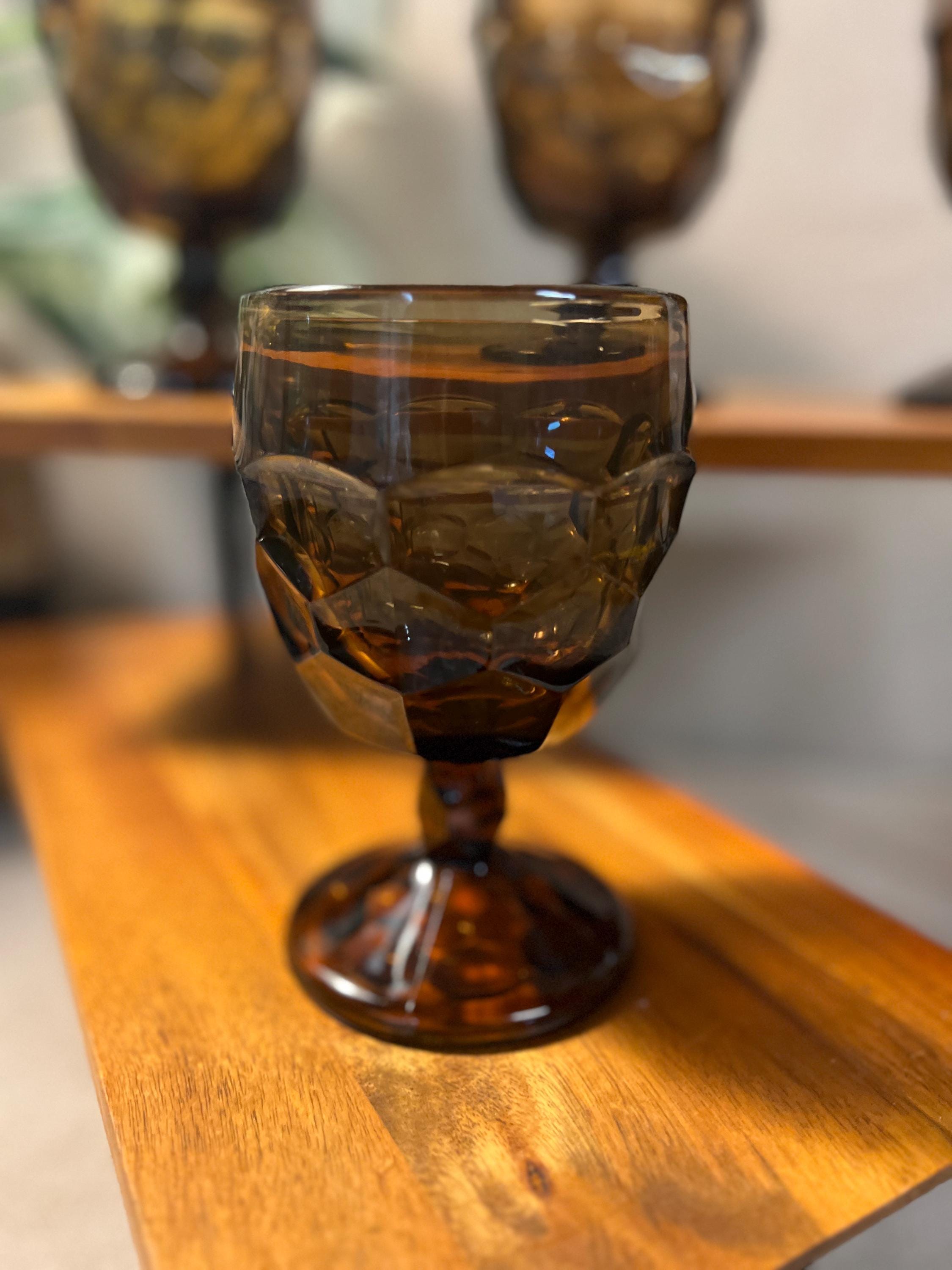 MCM Viking Nutmeg Brown - Georgian Pattern - Water GobletS set of 4