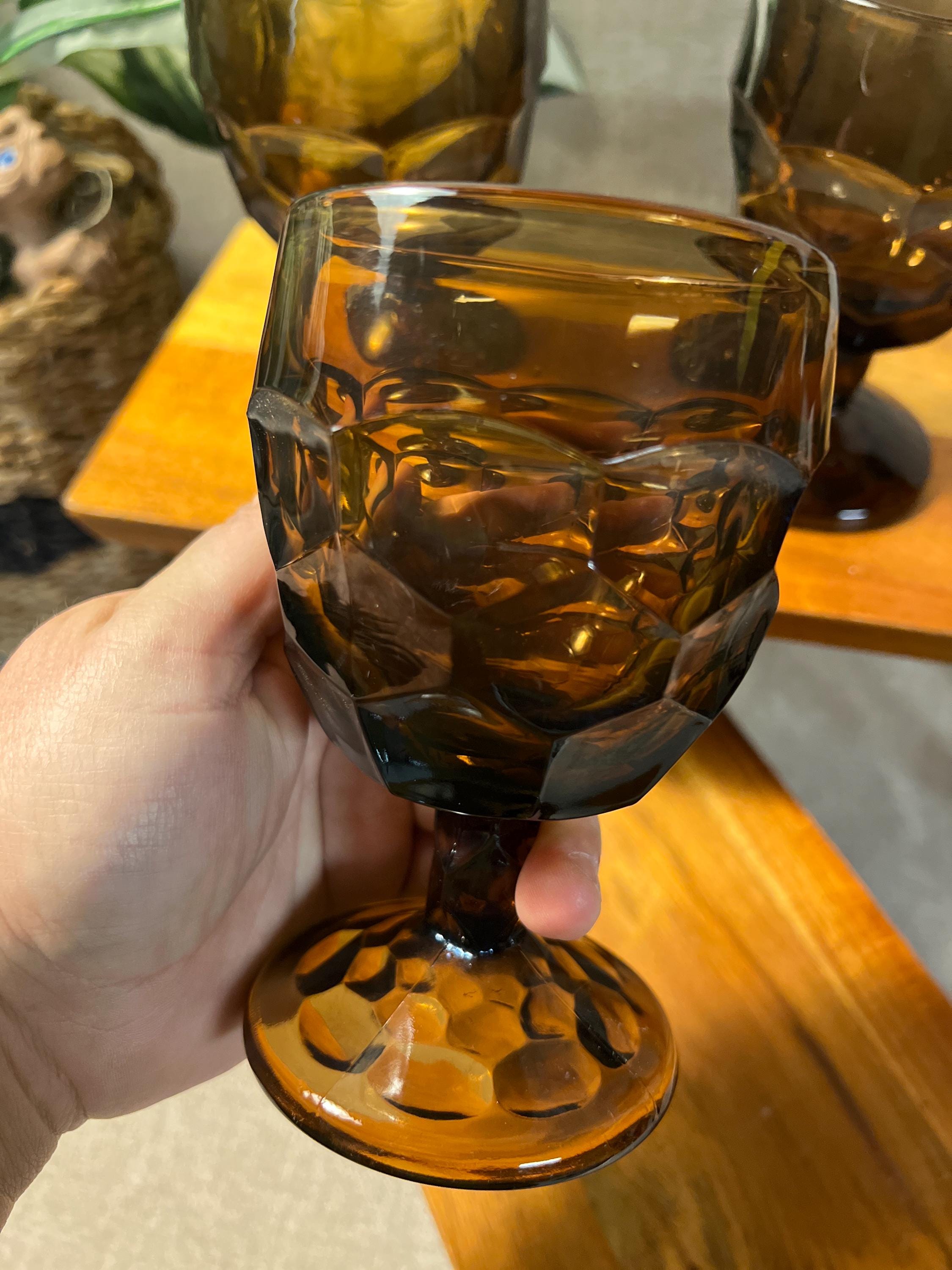 MCM Viking Nutmeg Brown - Georgian Pattern - Water GobletS set of 4