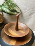 Vintage Ozark Black Walnut 8 Bowl  Center Handle