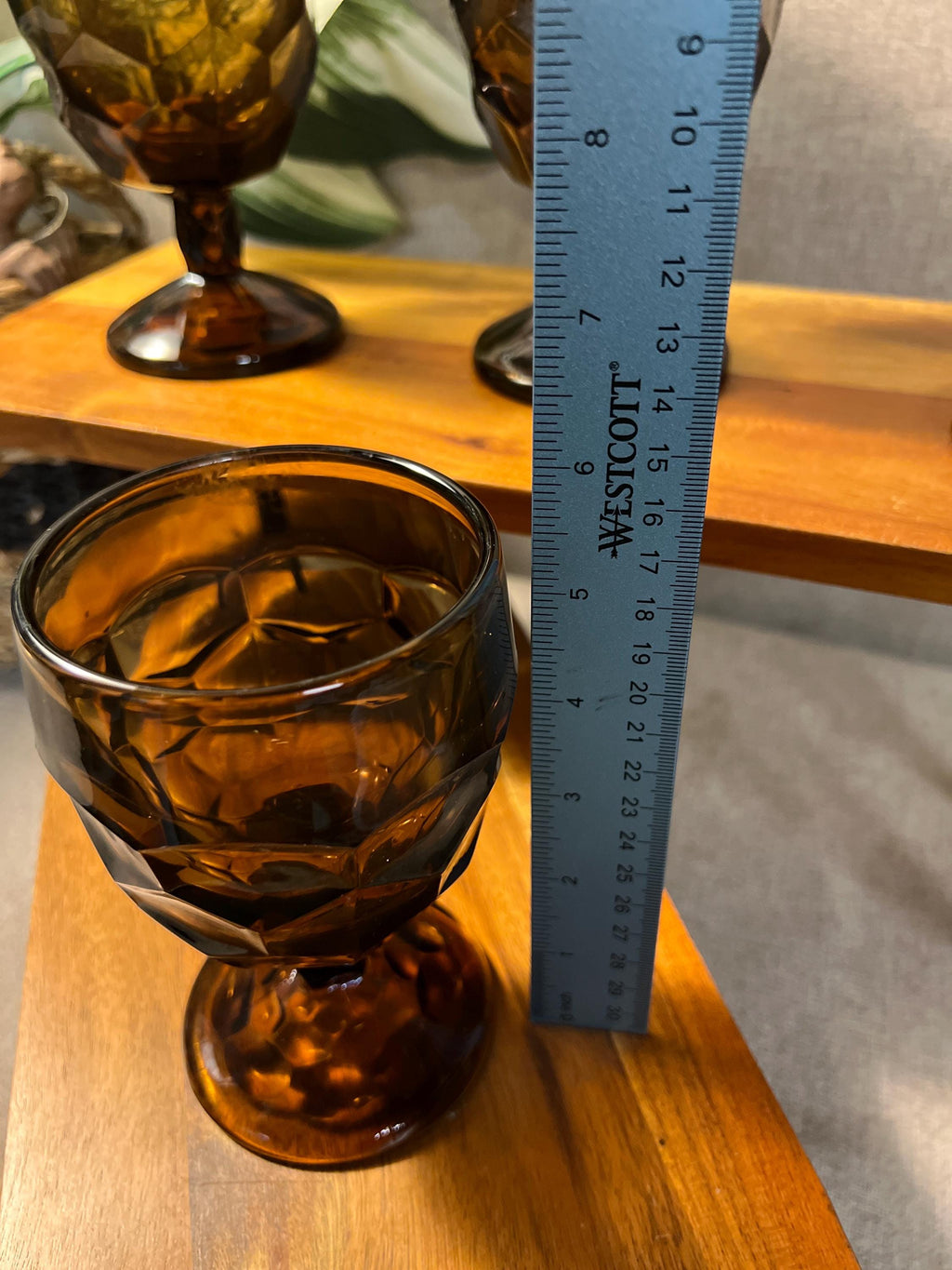 MCM Viking Nutmeg Brown - Georgian Pattern - Water GobletS set of 4