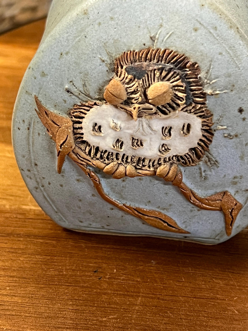Tami Bier Salt and Pepper Set With Bird Signed and dated 88