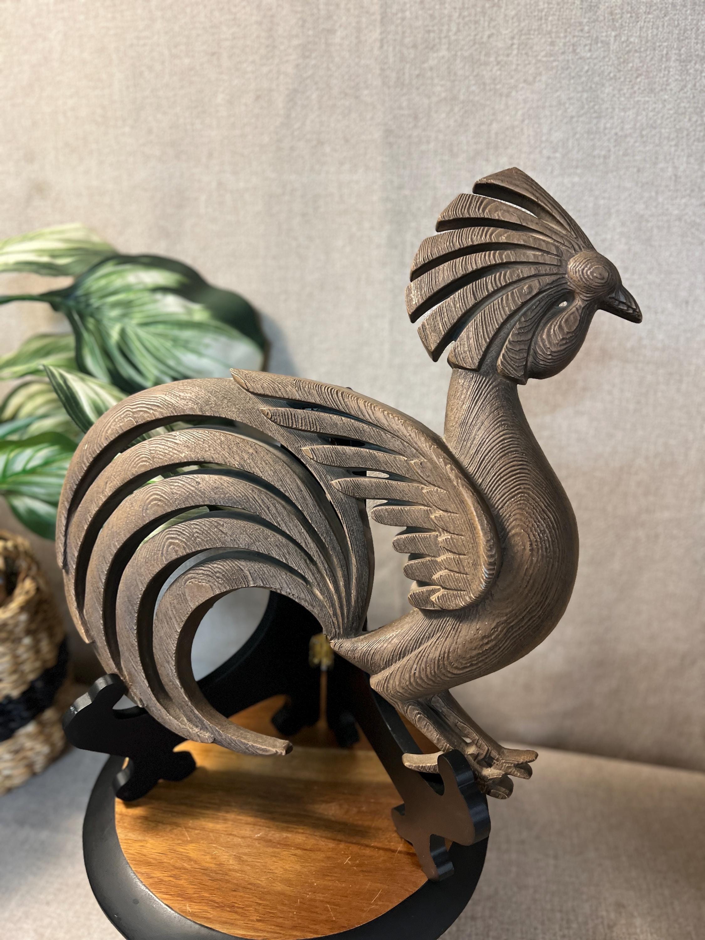 Vintage ROOSTER Wall  BURWOOD large 16" W 1960's # 4116 Mid Century