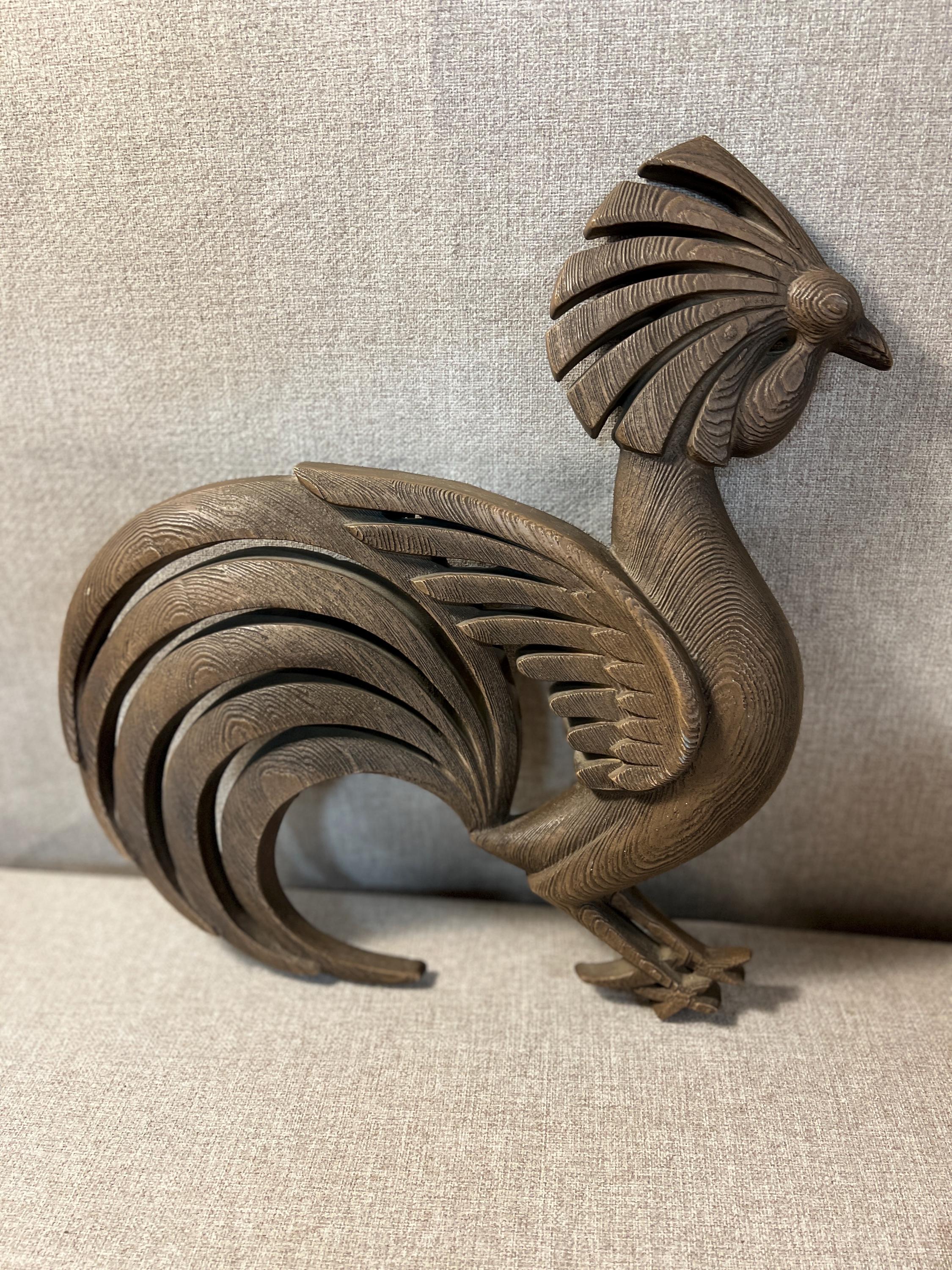 Vintage ROOSTER Wall  BURWOOD large 16" W 1960's # 4116 Mid Century