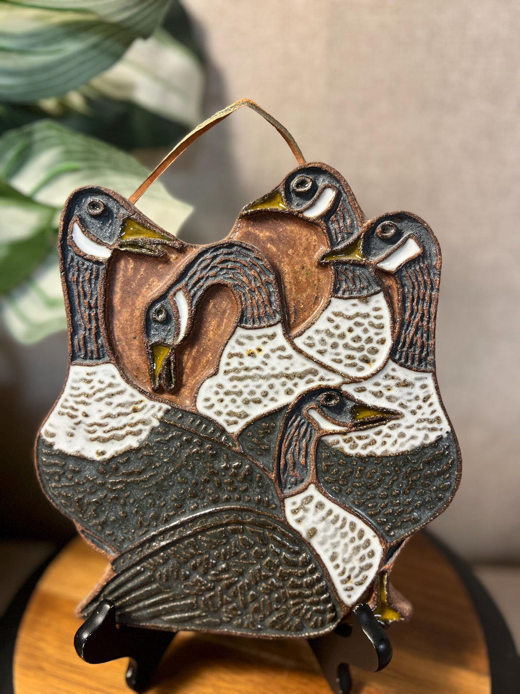 Victoria Littlejohn Gaggle Of Geese Stoneware Bird Trivet Wall Hanging