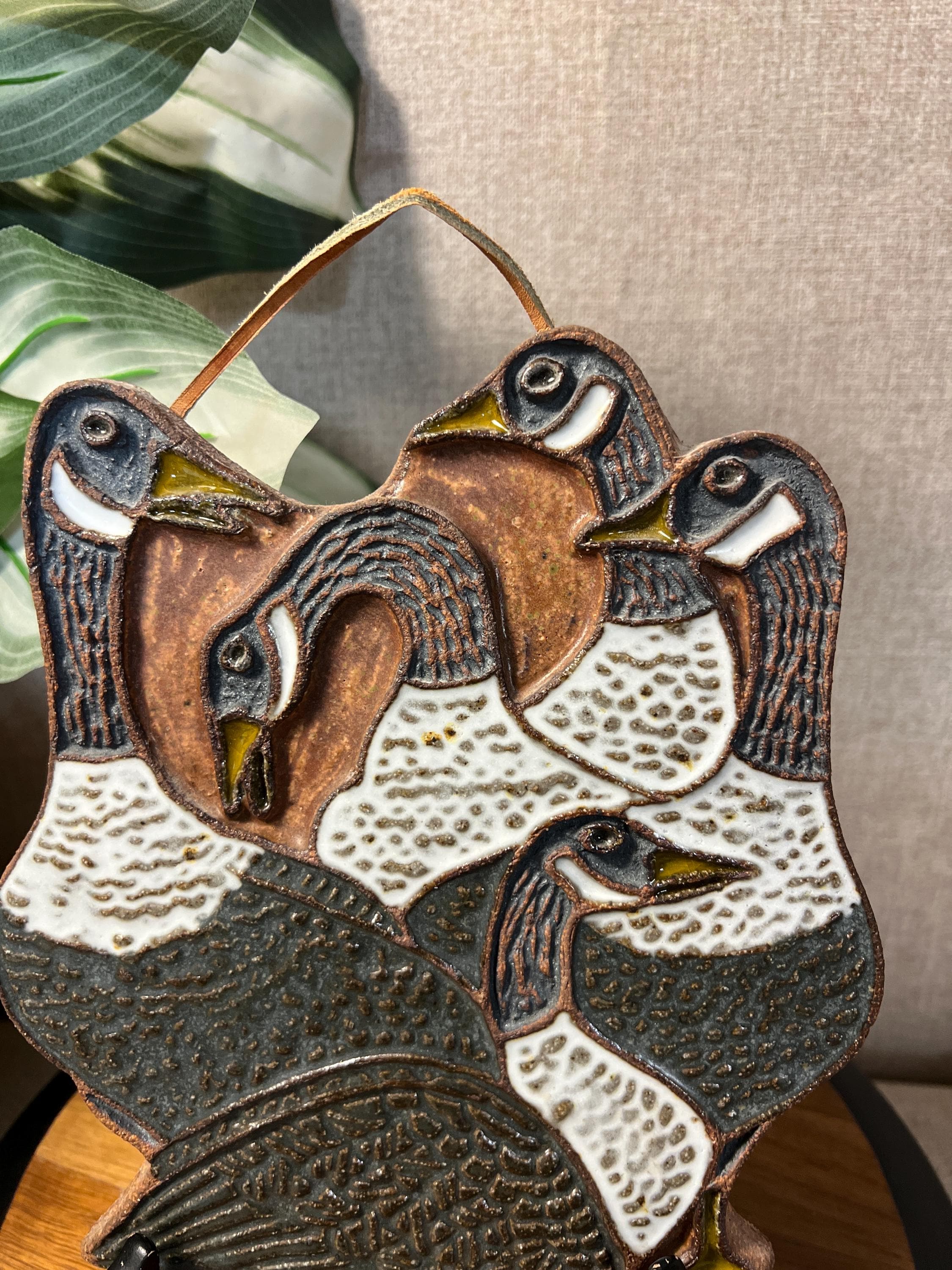 Victoria Littlejohn Gaggle Of Geese Stoneware Bird Trivet Wall Hanging