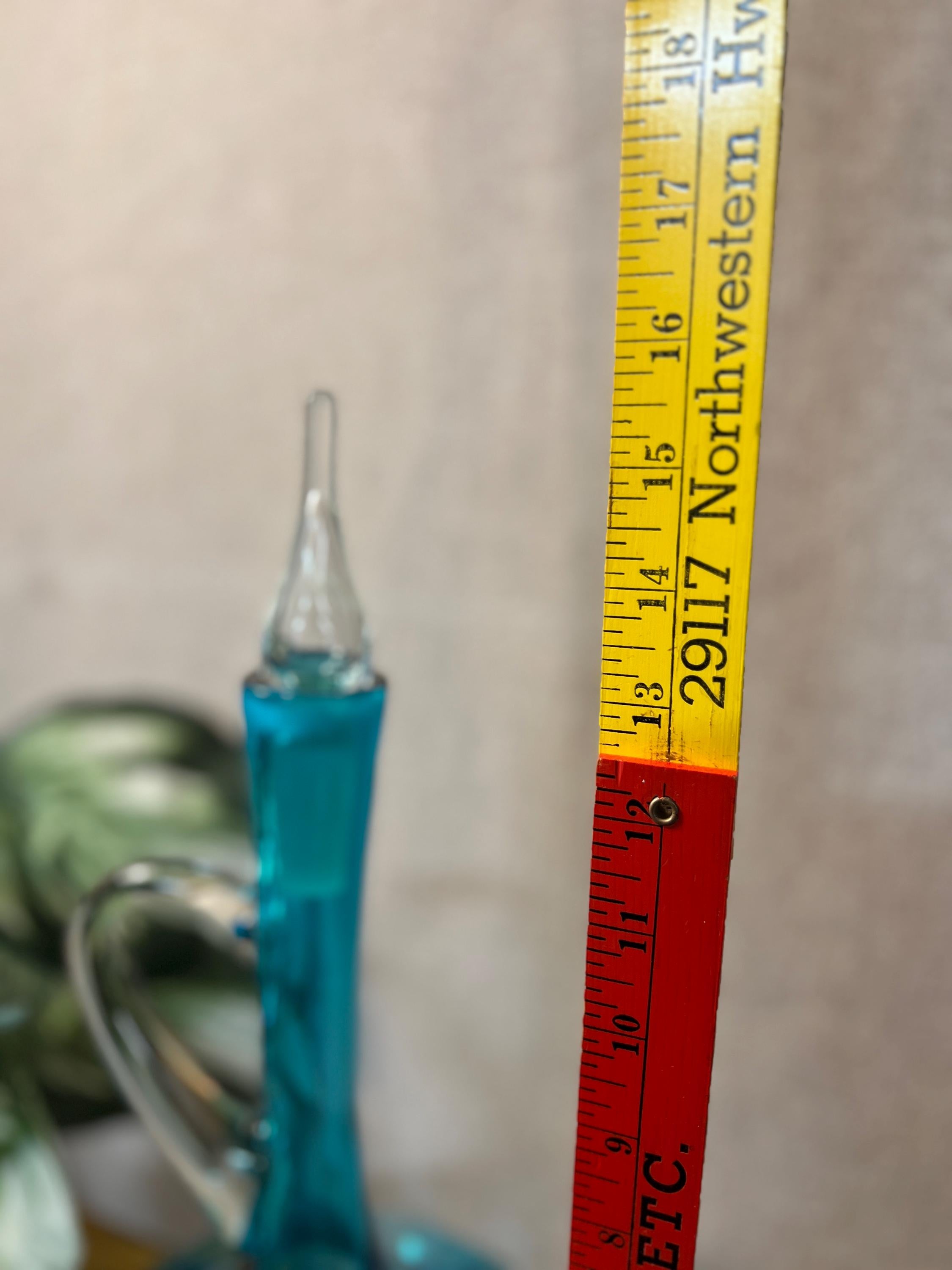 Vintage Bischoff Blue Decanter MCM Blown Glass genie Bottle