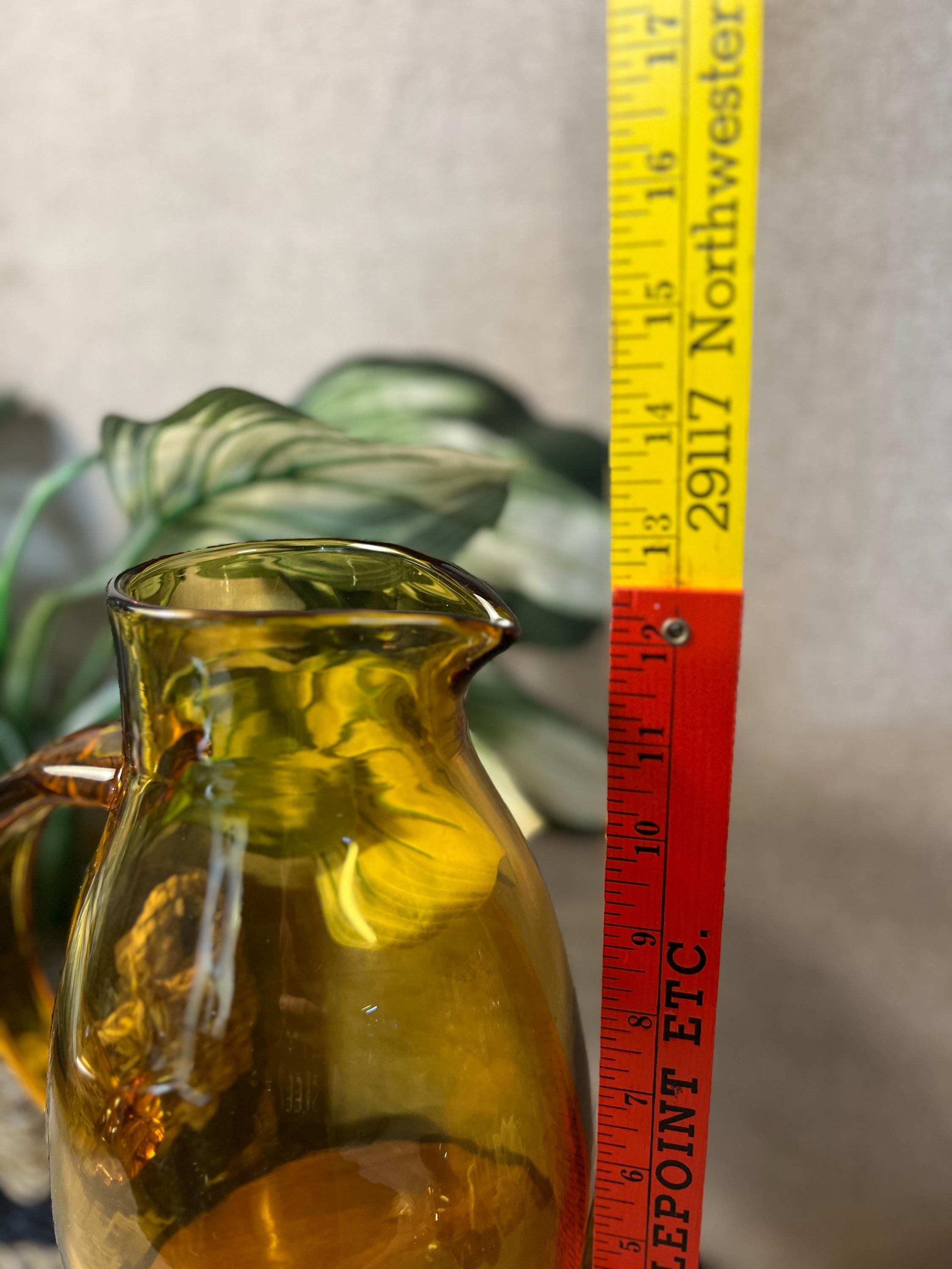 Handblown Amber Glass Pitcher/water Jug with pontil