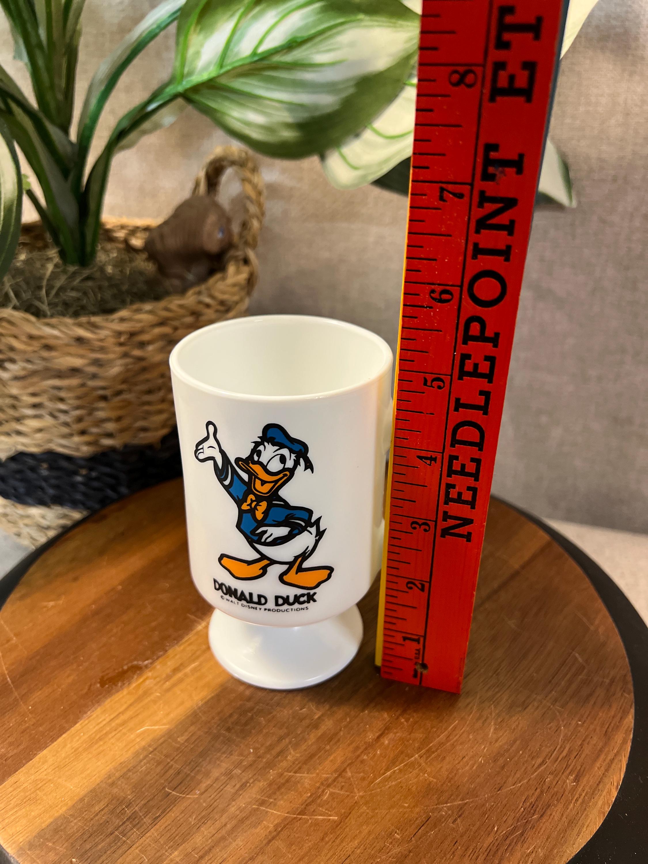 Donald Duck Mug Milk Glass Vintage