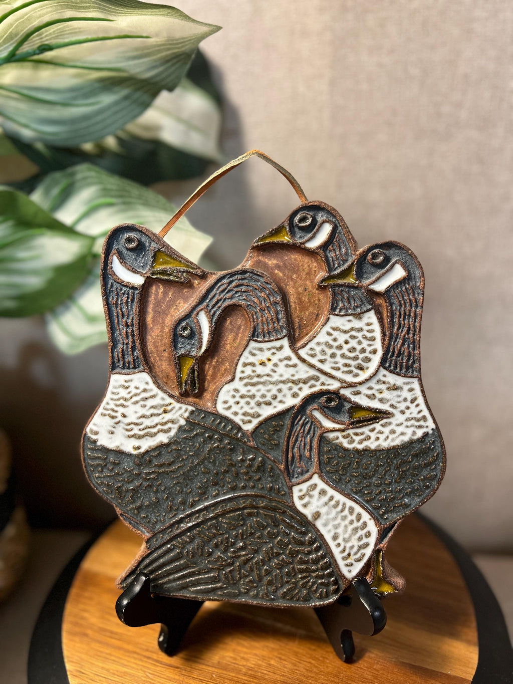 Victoria Littlejohn Gaggle Of Geese Stoneware Bird Trivet Wall Hanging