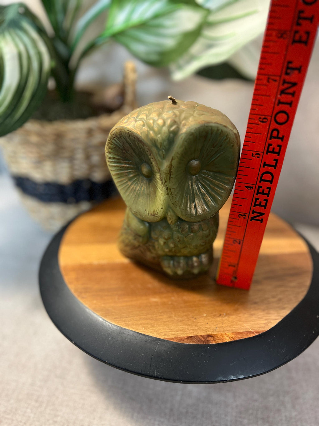 Vintage MCM Handcrafted Kinsmen Center Owl Candle *unburned* 6"