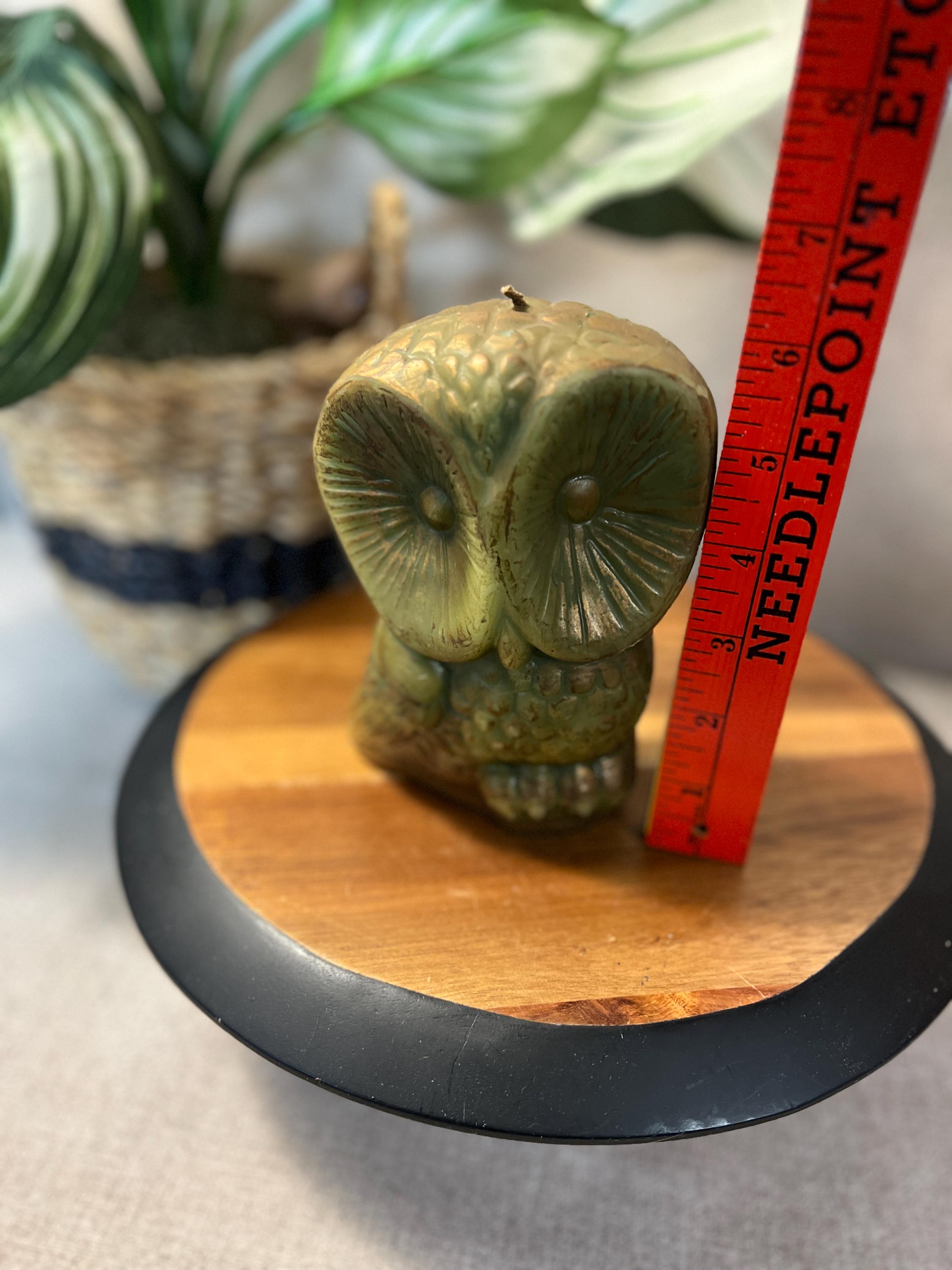 Vintage MCM Handcrafted Kinsmen Center Owl Candle *unburned* 6"