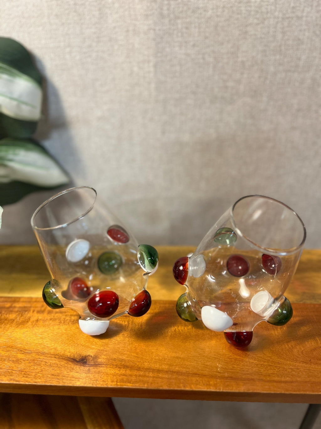 Massimo Lunardon Multicolor Bubble Stemless Wine Glass set of 2