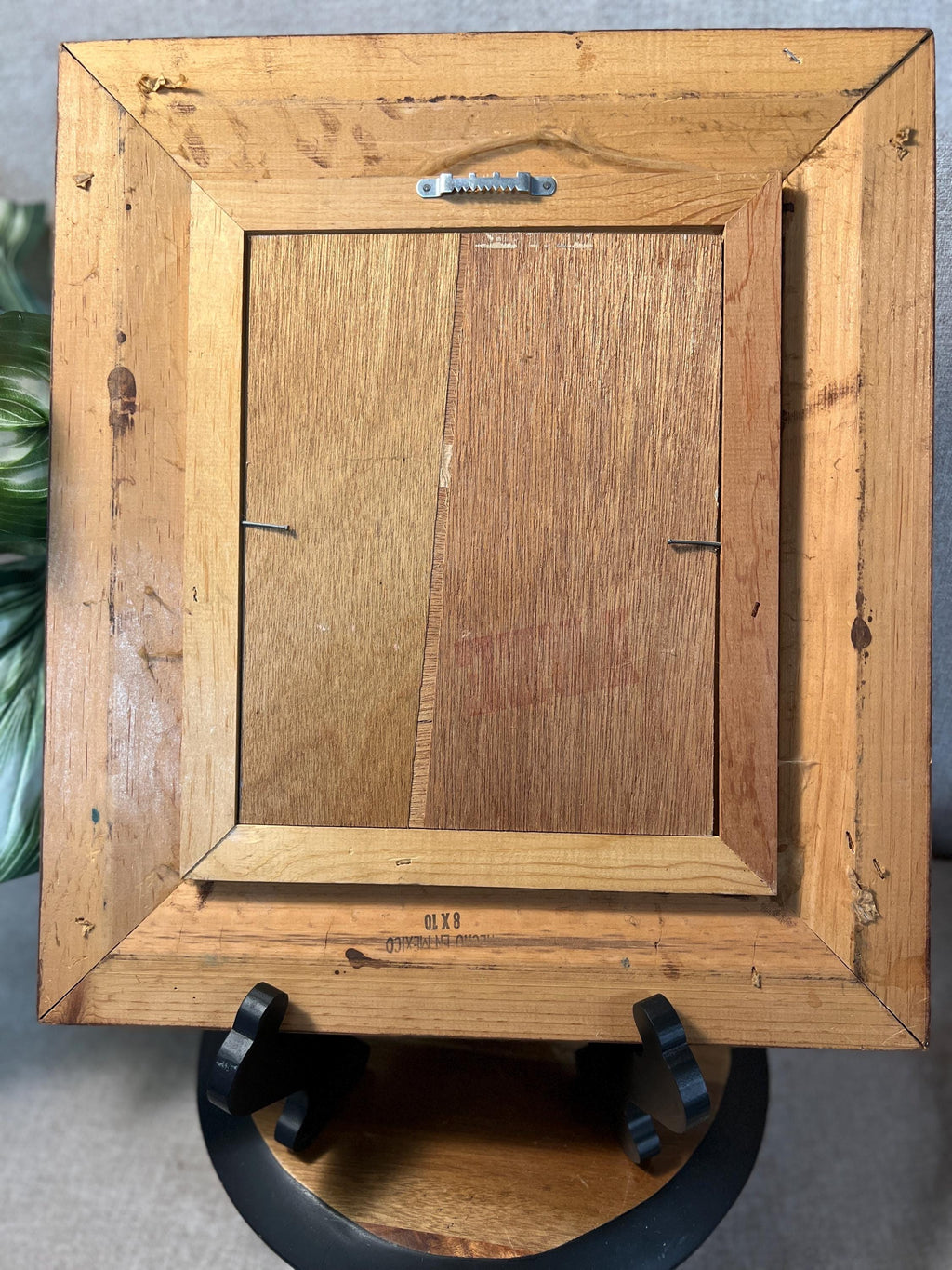 Vintage FRAMED SIGNED PINK and Red Flowers Iin Gold Tone Frame 15x17