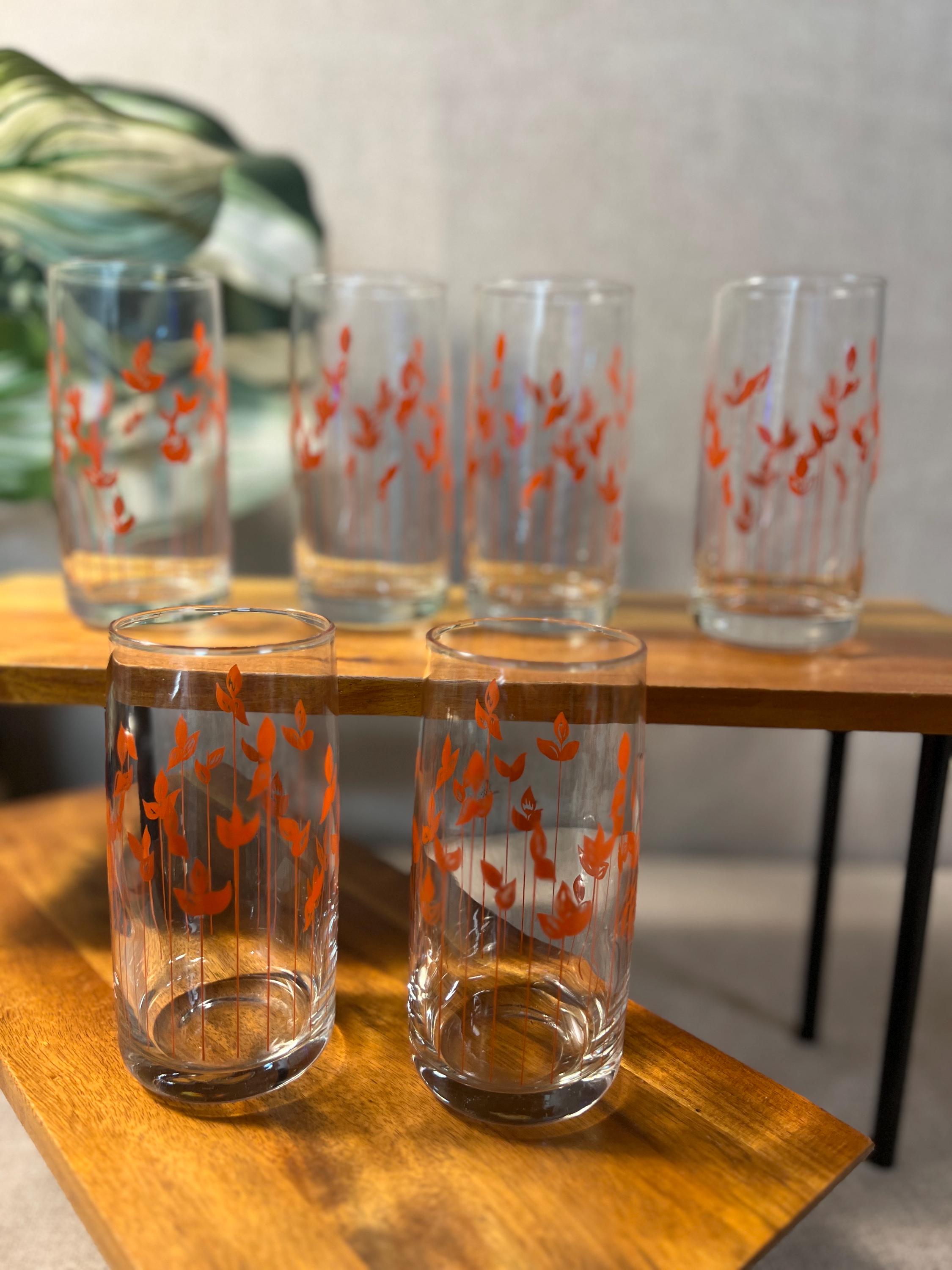 Vintage Set Glasses 6 Total MCM Wheat Tumbler Duchess Brockway