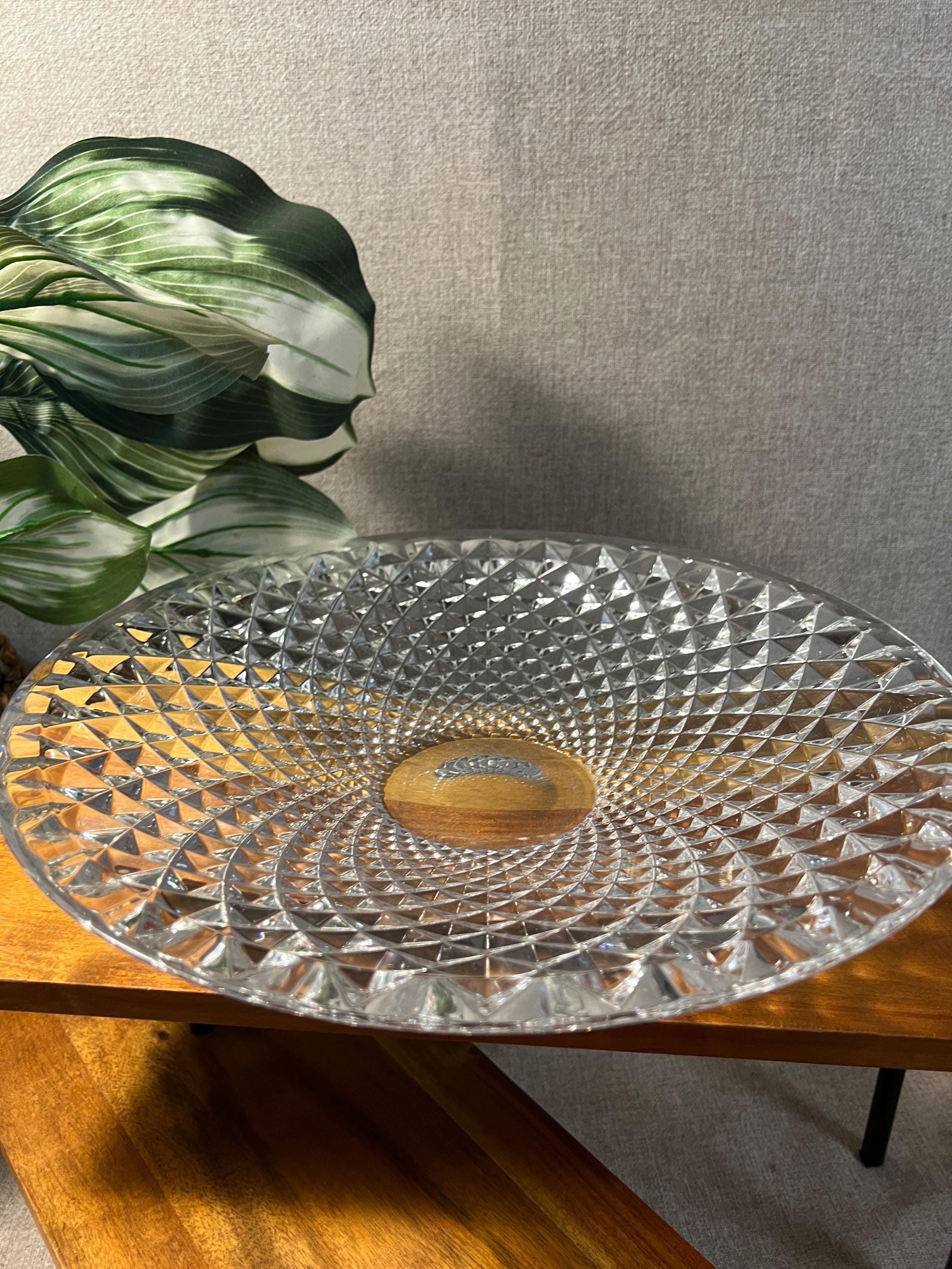 Vintage 24% lead crystal diamond point centerpiece