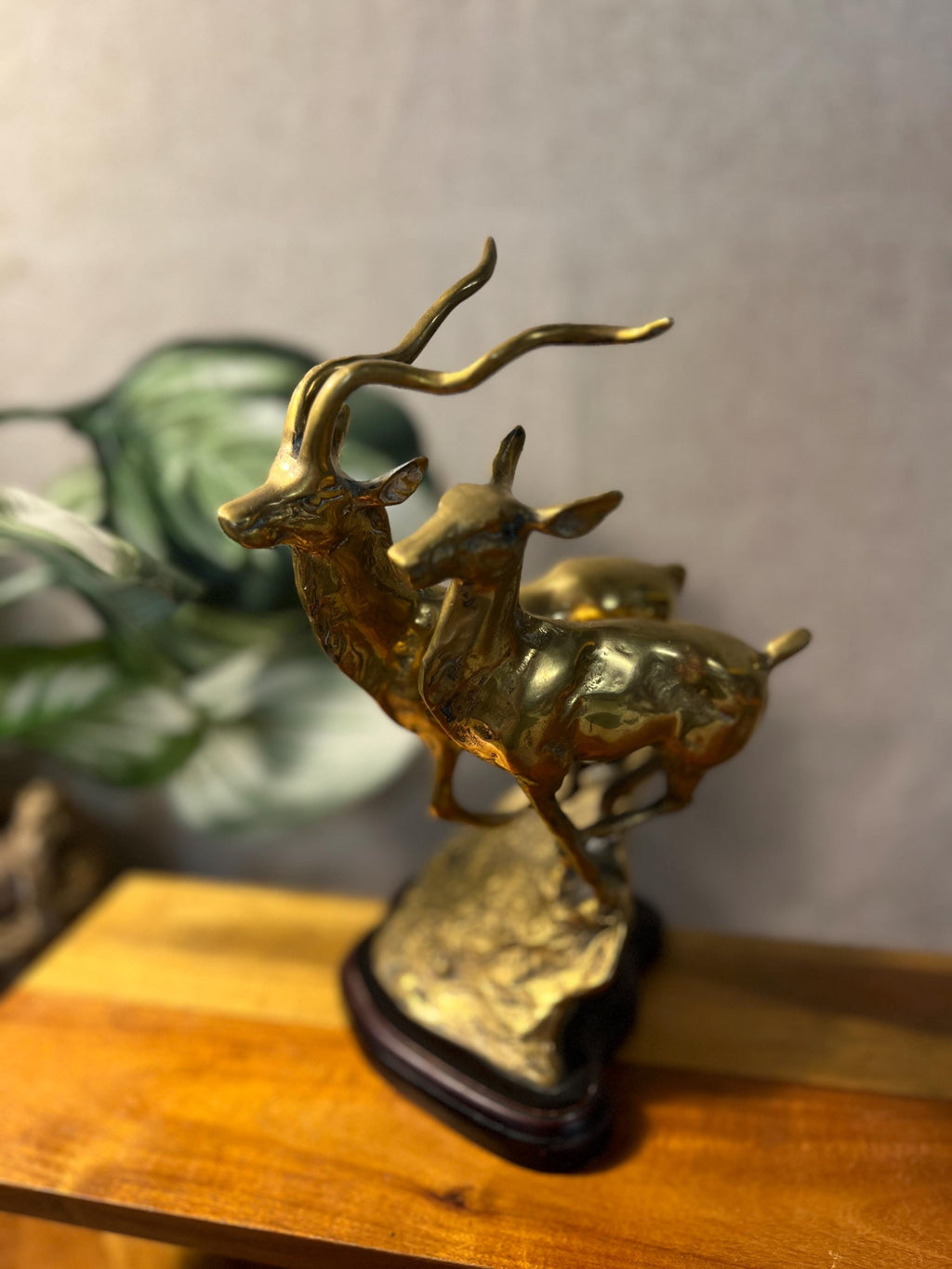 MCM Gazelle Figurines Brass Head  And horns Running cliff