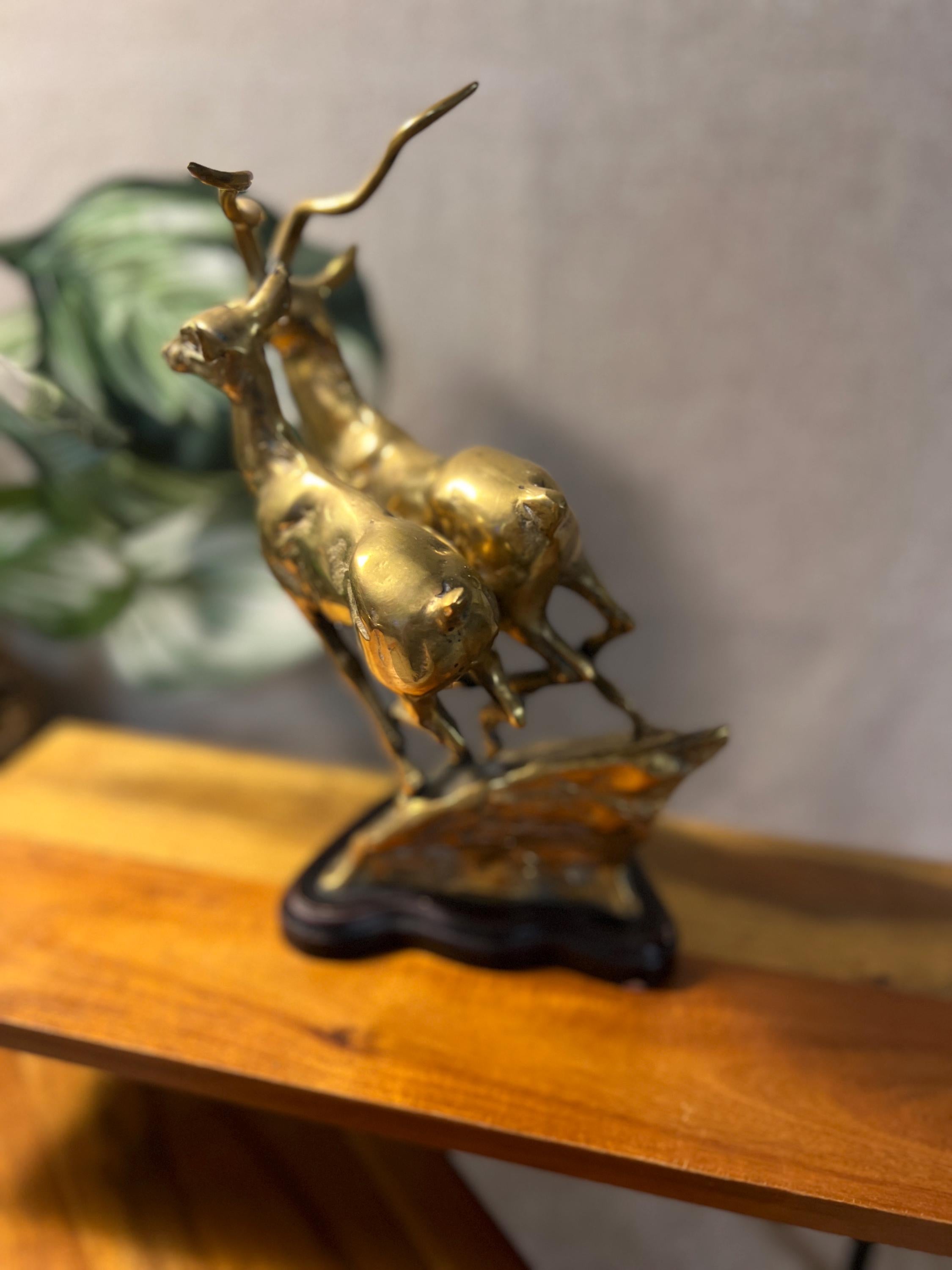 MCM Gazelle Figurines Brass Head  And horns Running cliff