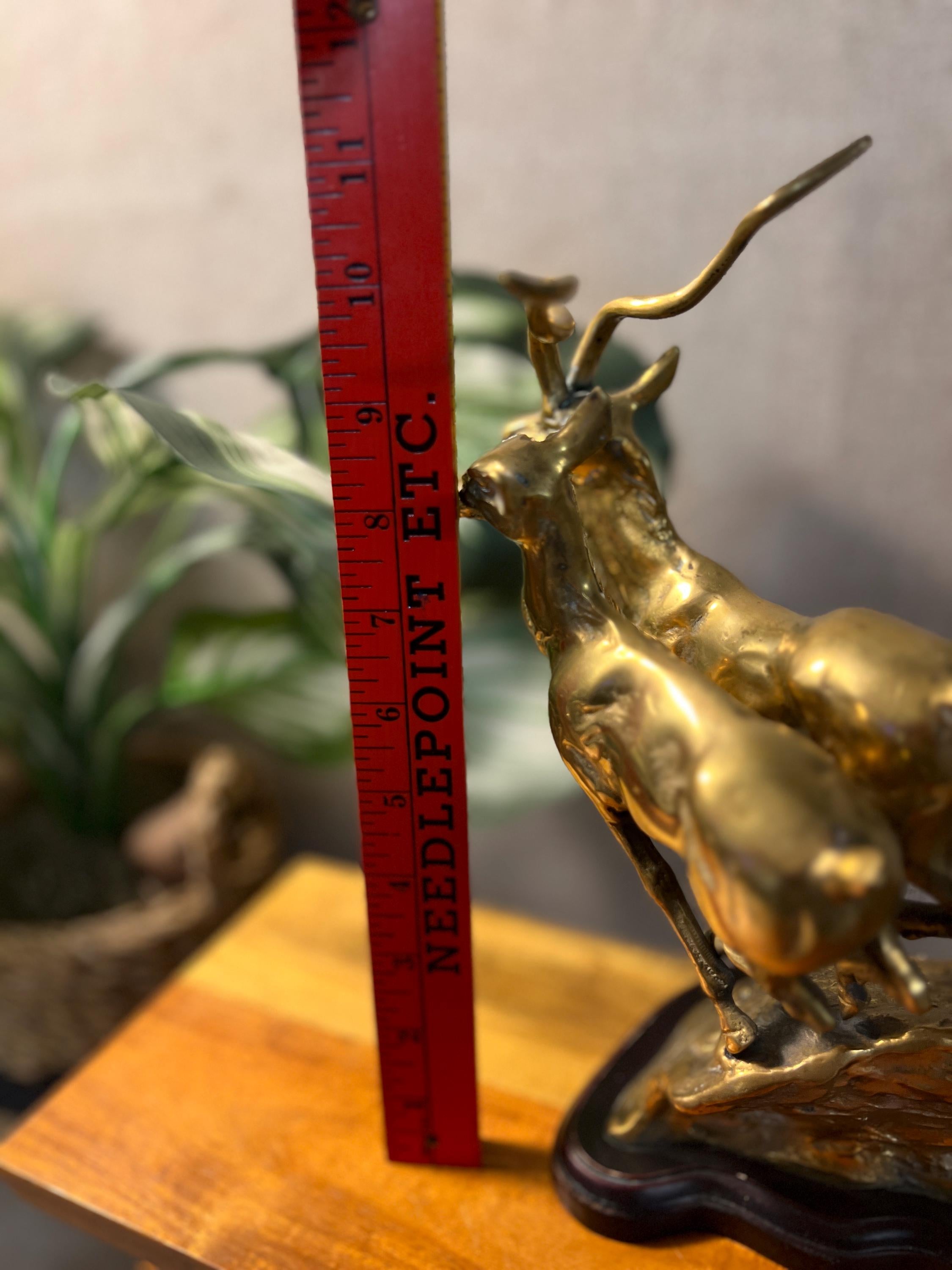 MCM Gazelle Figurines Brass Head  And horns Running cliff