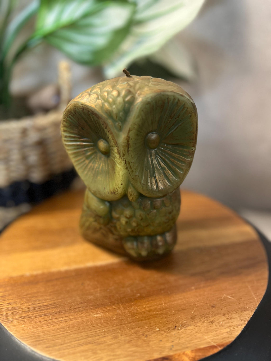 Vintage MCM Handcrafted Kinsmen Center Owl Candle *unburned* 6"