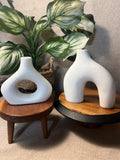 Ceramic Vase Set of 2 for Modern Minimalist Bohemian Decor Round Matching Matte Beige