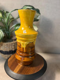 Vintage Royal Haeger Yellow and Brown Drip Glaze Vase