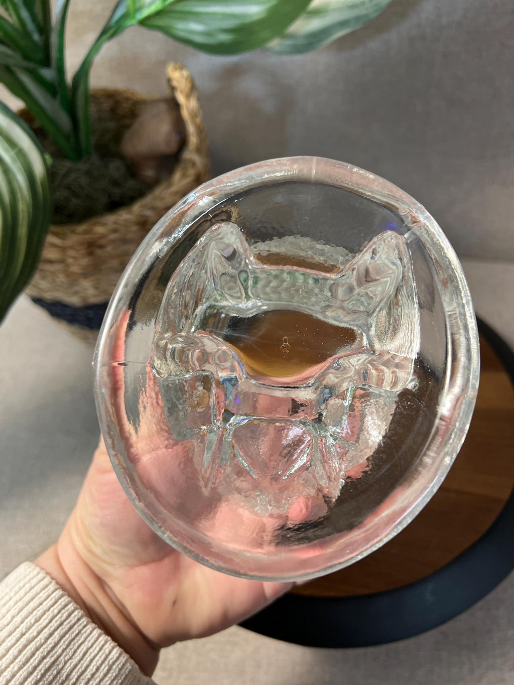 Vintage LE Smith Clear Glass Turkey Covered Candy Dish Bowl Thanksgiving 7.5H