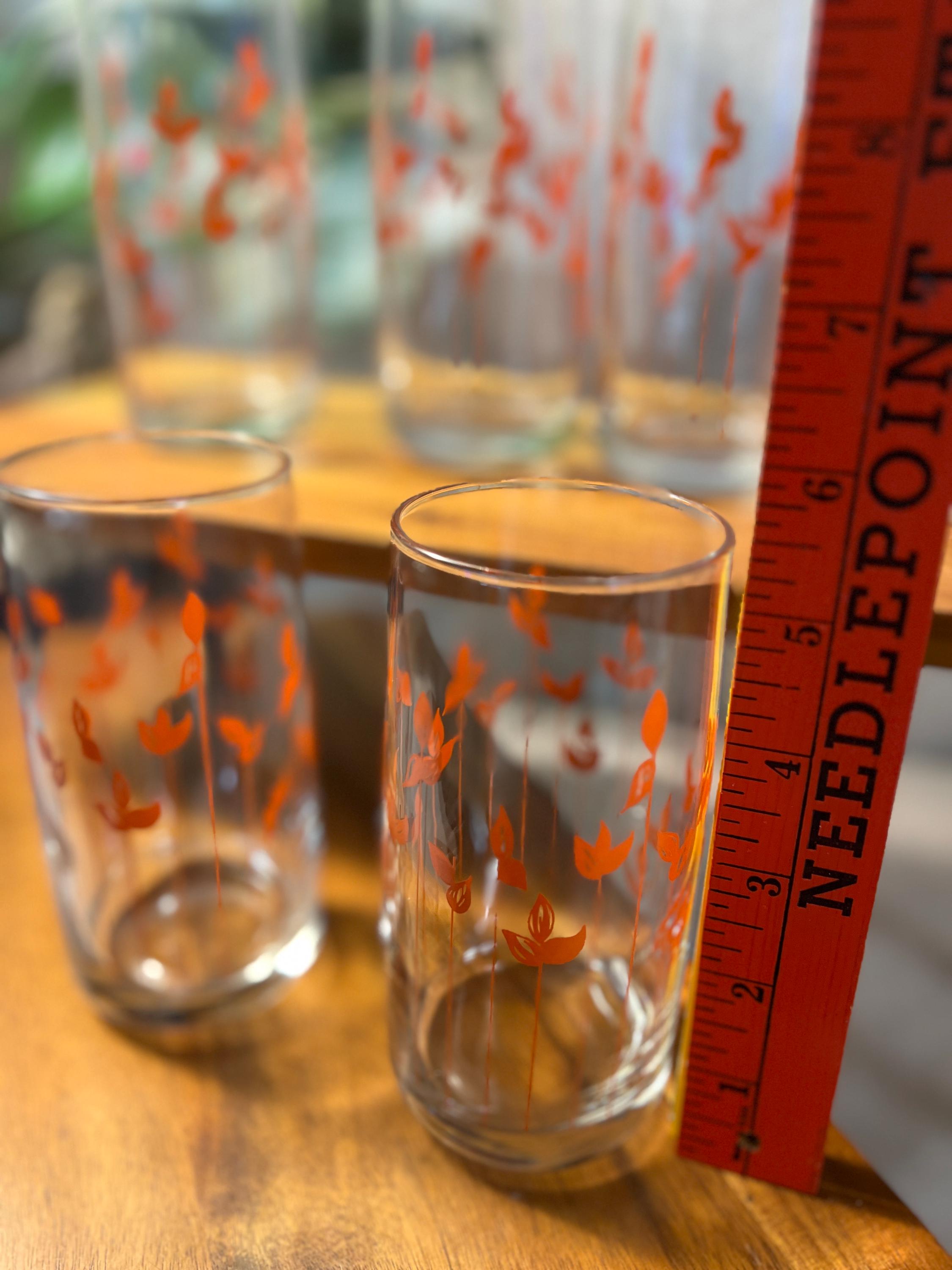 Vintage Set Glasses 6 Total MCM Wheat Tumbler Duchess Brockway