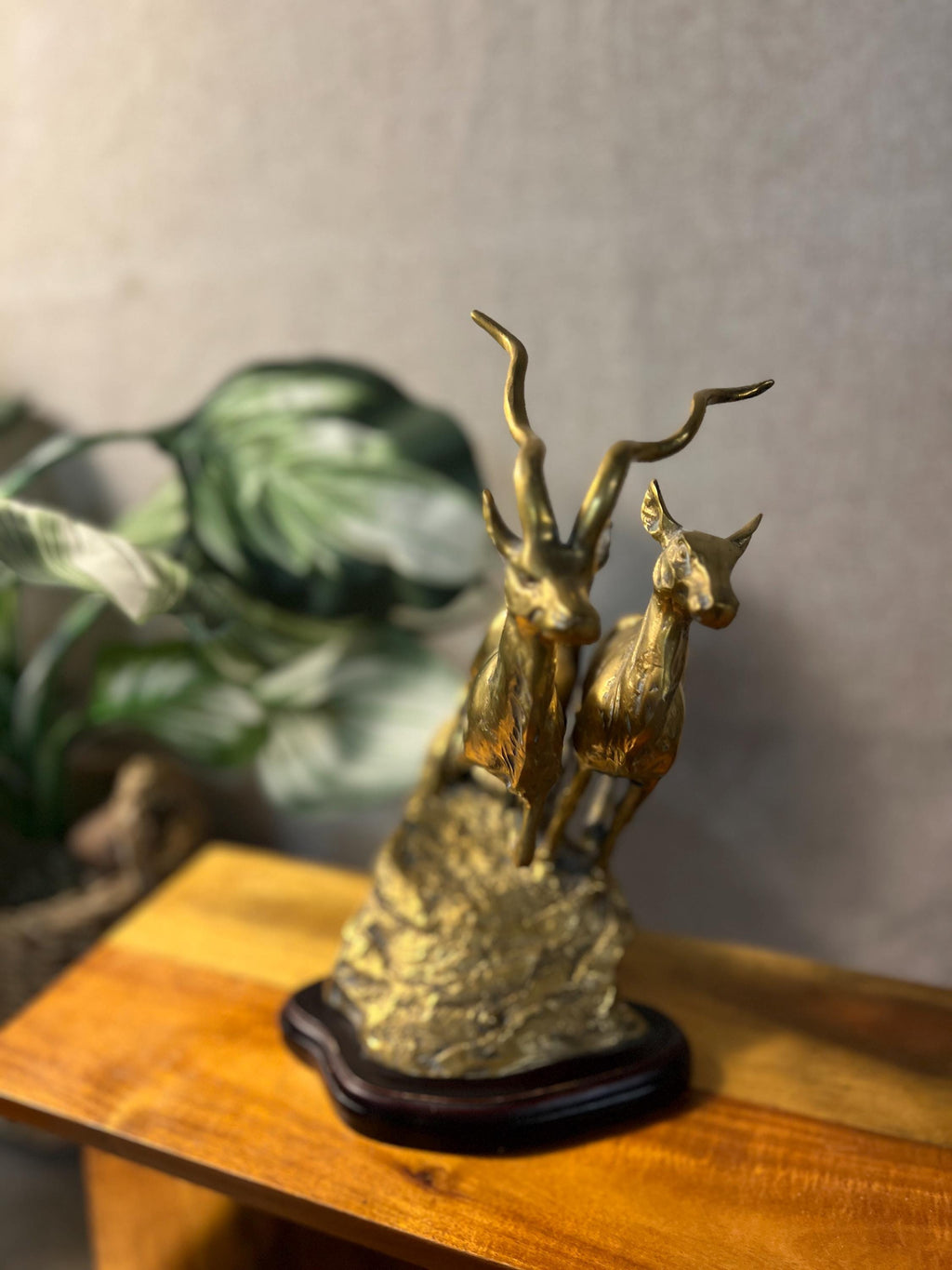 MCM Gazelle Figurines Brass Head  And horns Running cliff