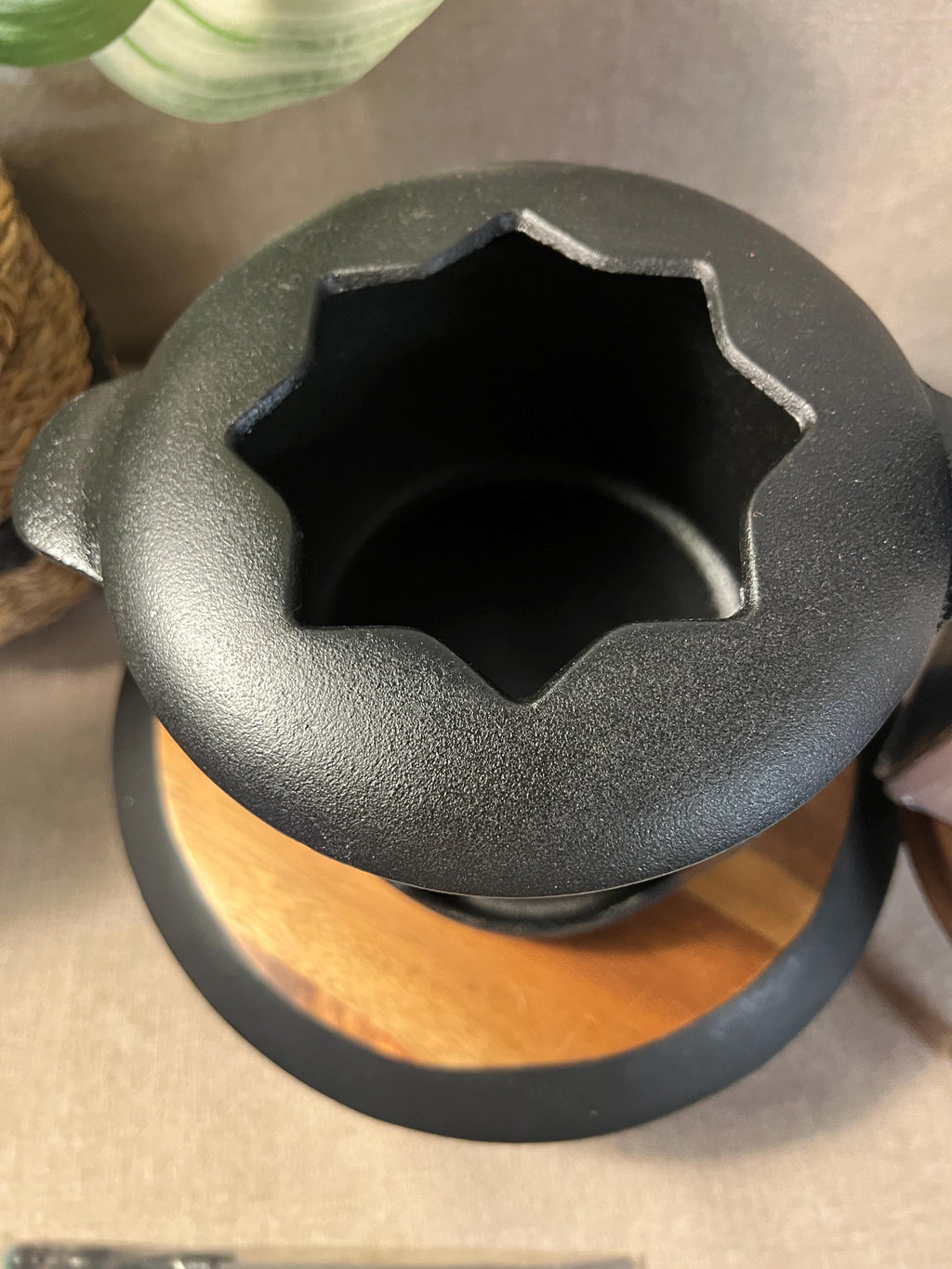 New with box Dansk Fondue Cast Iron Black Pot Set With Forks Cheese