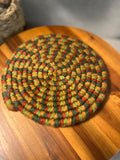 Vintage Boho yarn crochet Woven Trivet