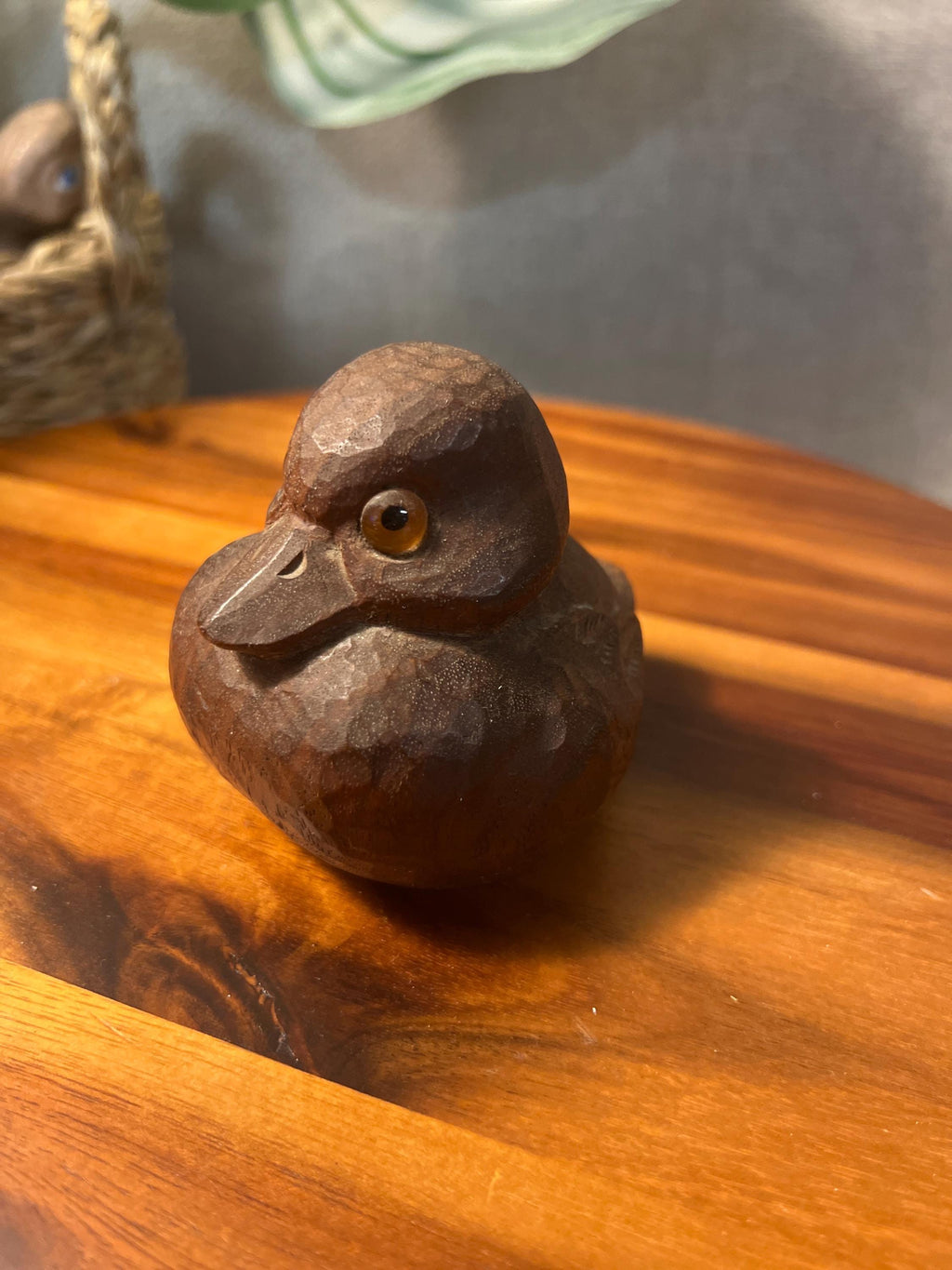 Vintage hand carved little wood duck