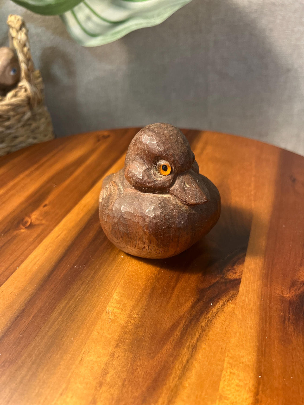 Vintage hand carved little wood duck