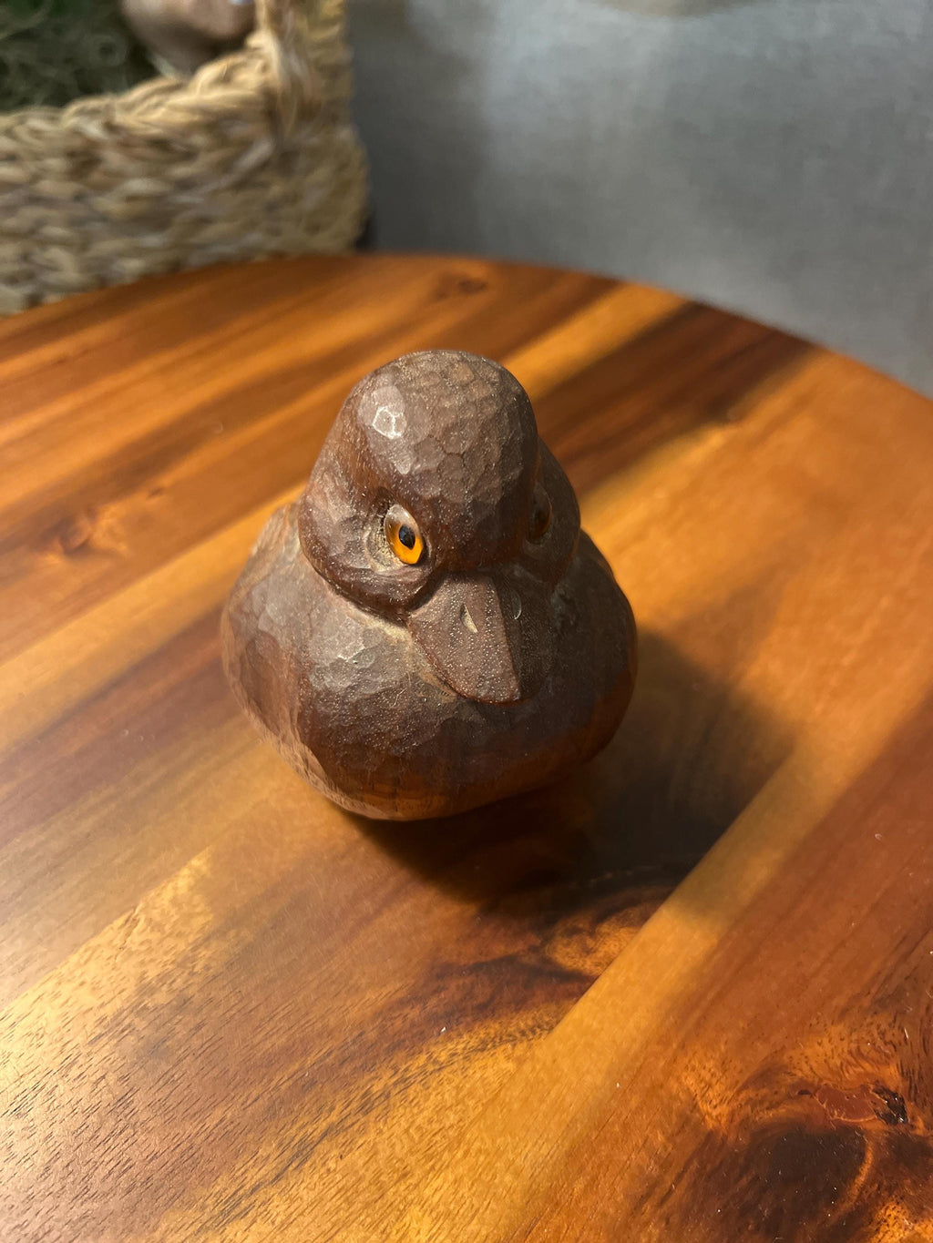 Vintage hand carved little wood duck