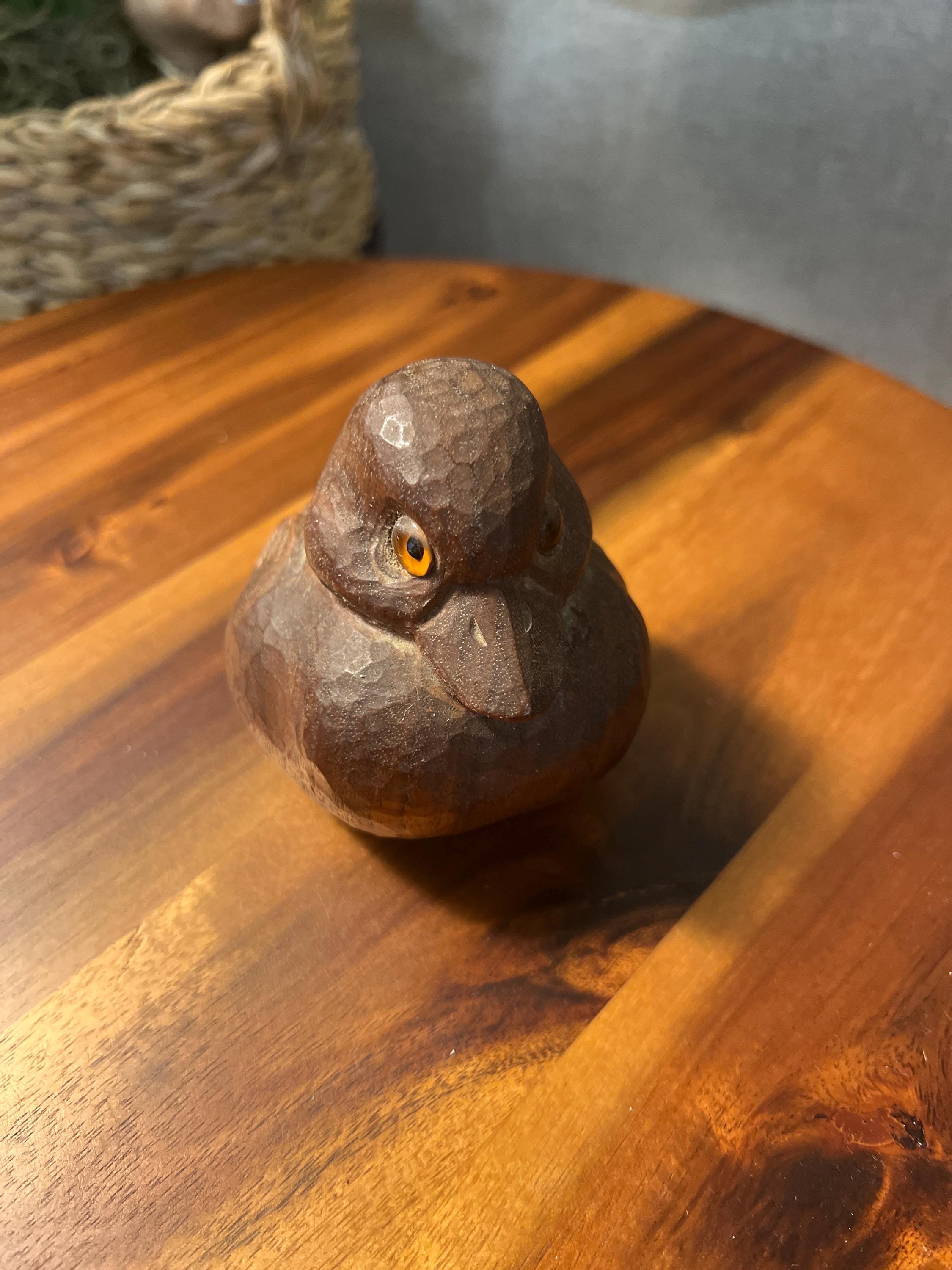 Vintage hand carved little wood duck