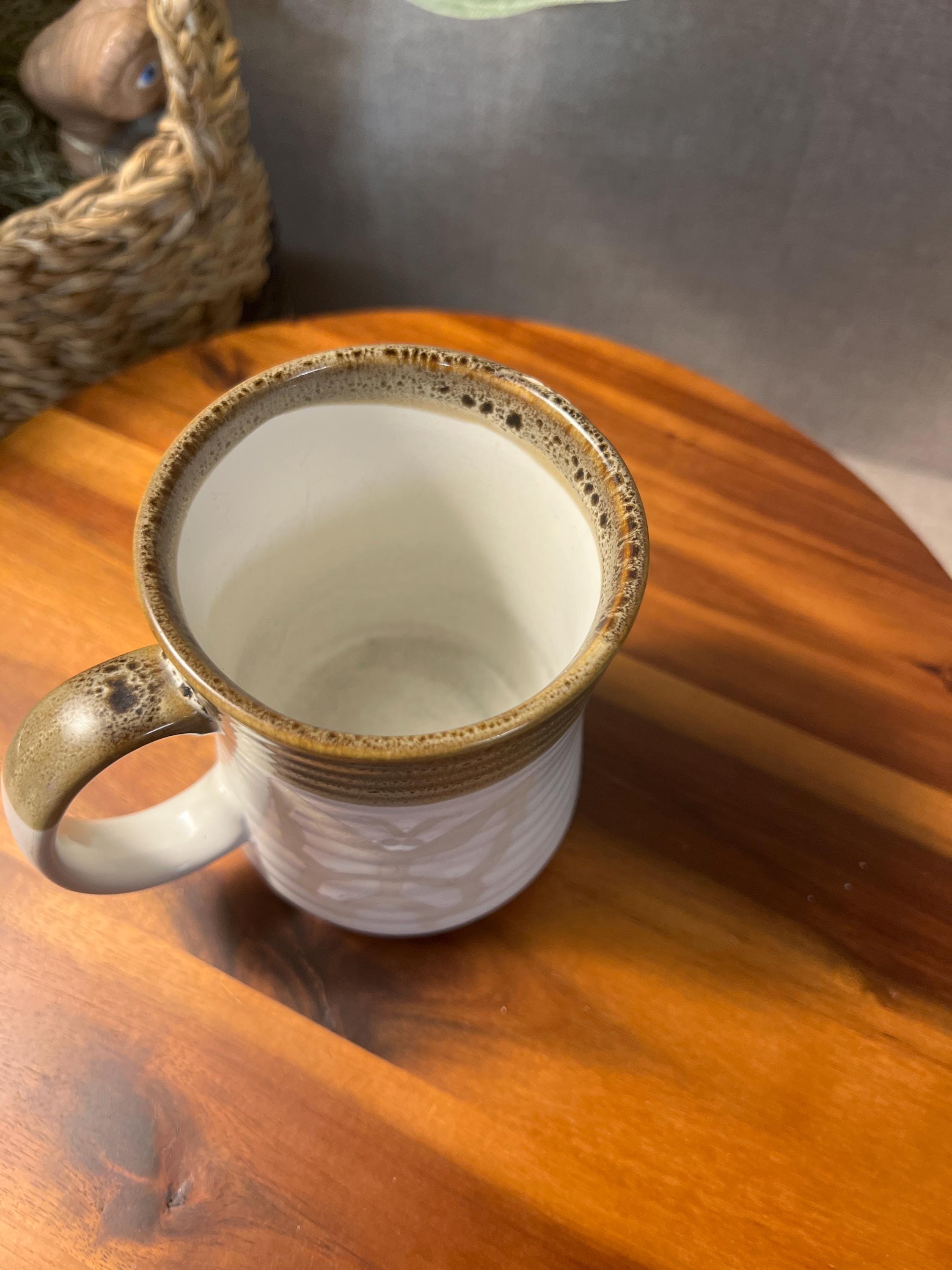 Vintage butterfly mug ceramic speckled