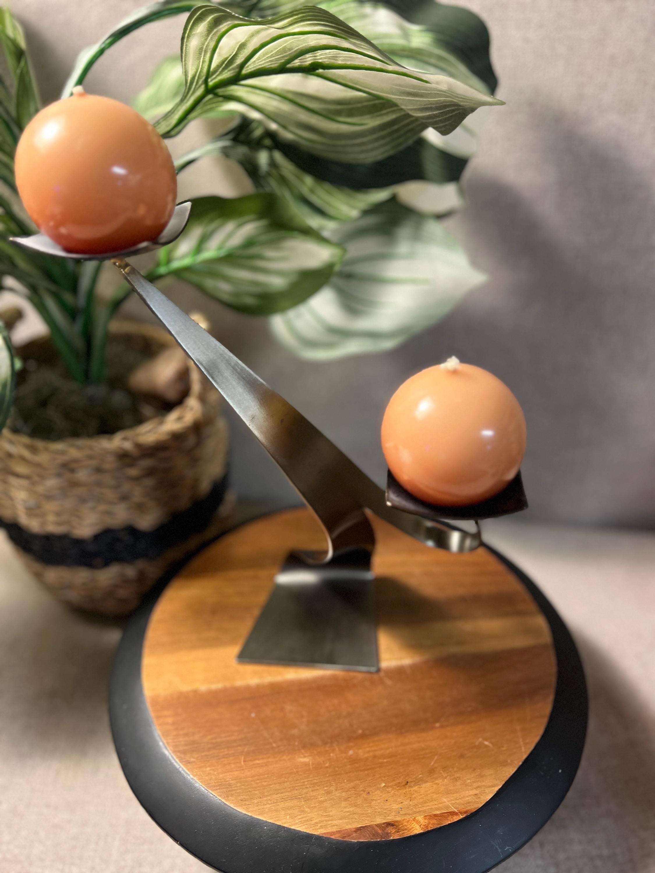 Stainless Steel Candle Holder Set Modern Rounded candles