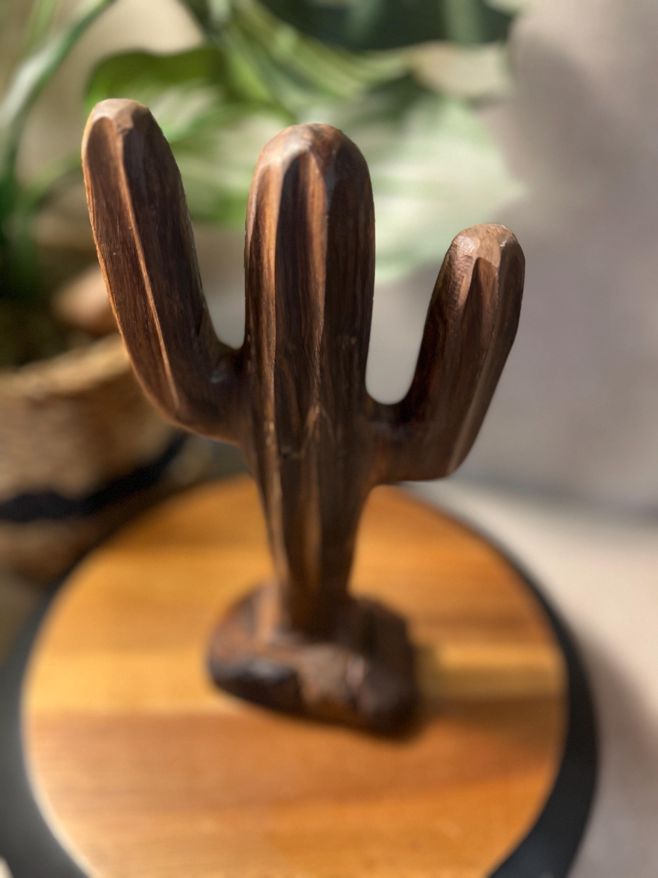 Hand Carved Ironwood Southwestern Saguaro Cactus Statue Figurine