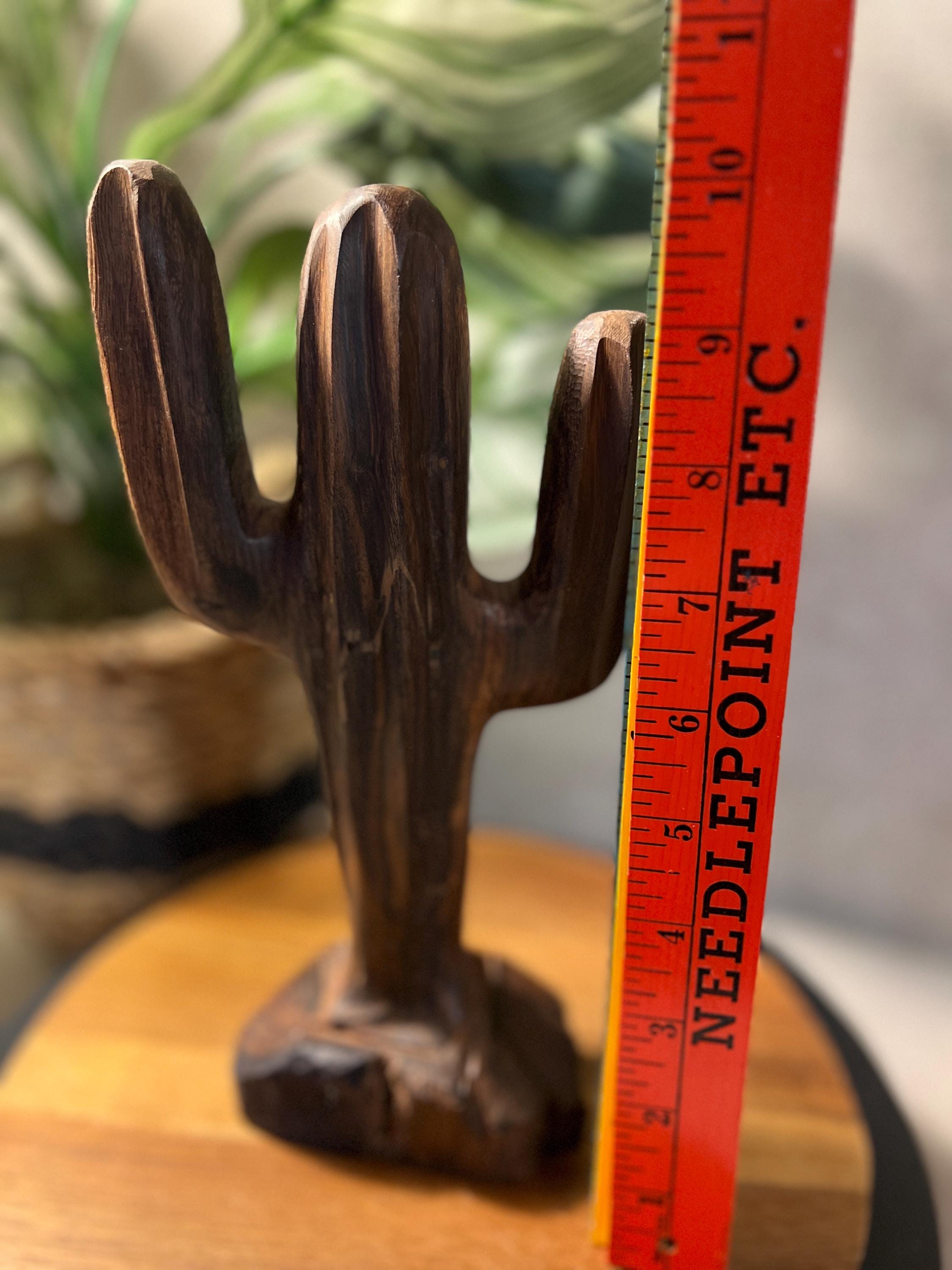 Hand Carved Ironwood Southwestern Saguaro Cactus Statue Figurine