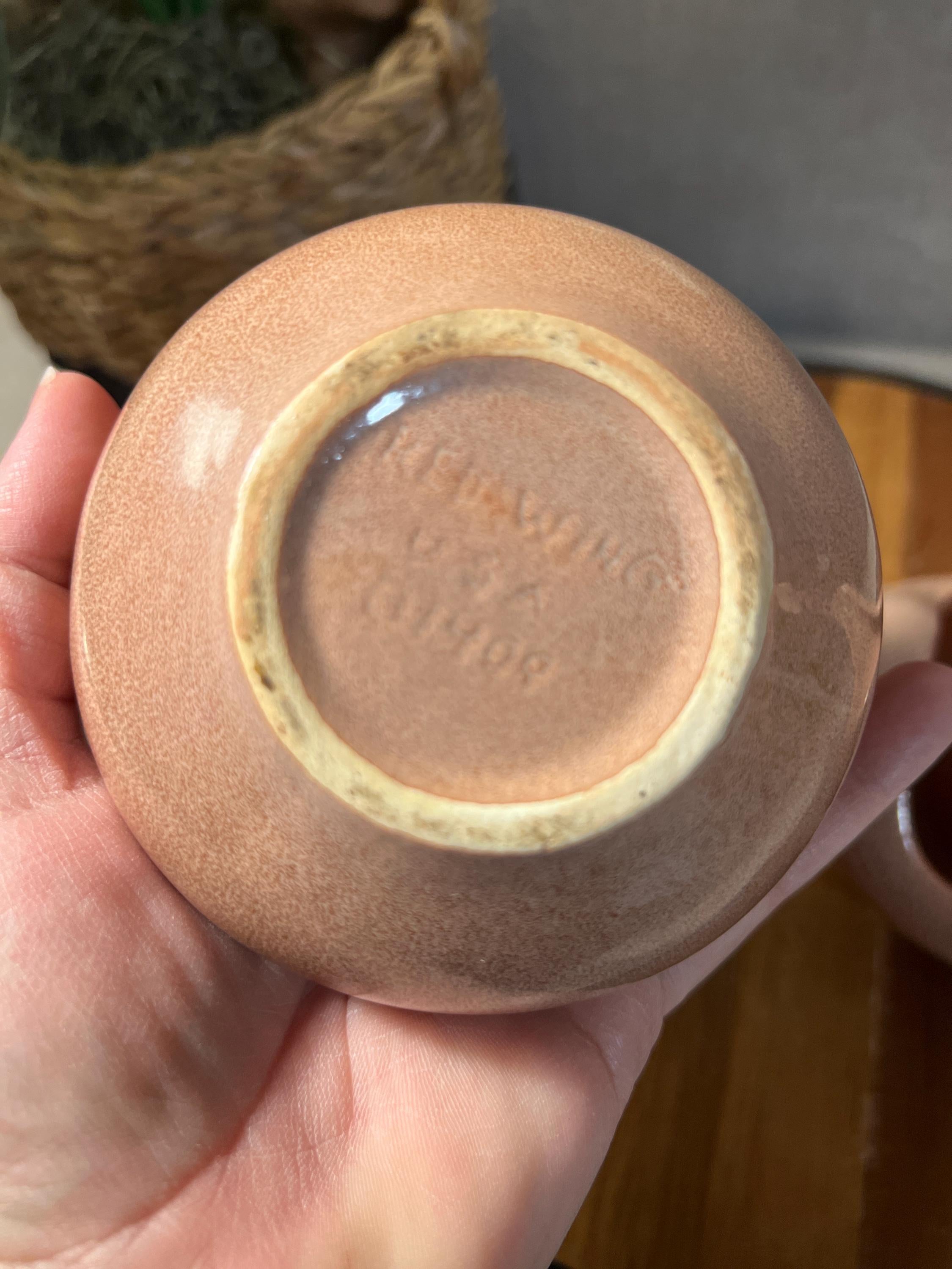 Red Wing Pottery Tear Drop Candle Holder Number B1409 Peach pink